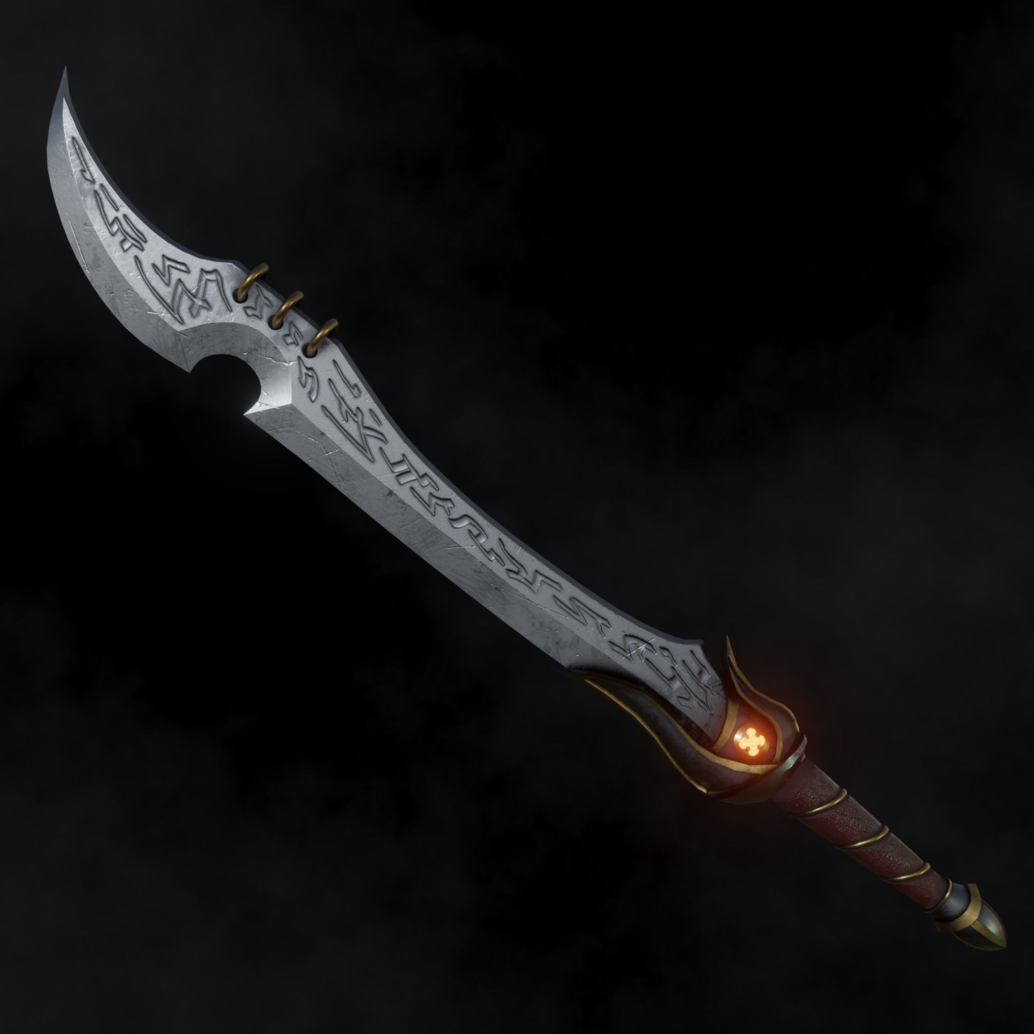 Fantasy Sword - Orks Misery Low-poly 3D model_7