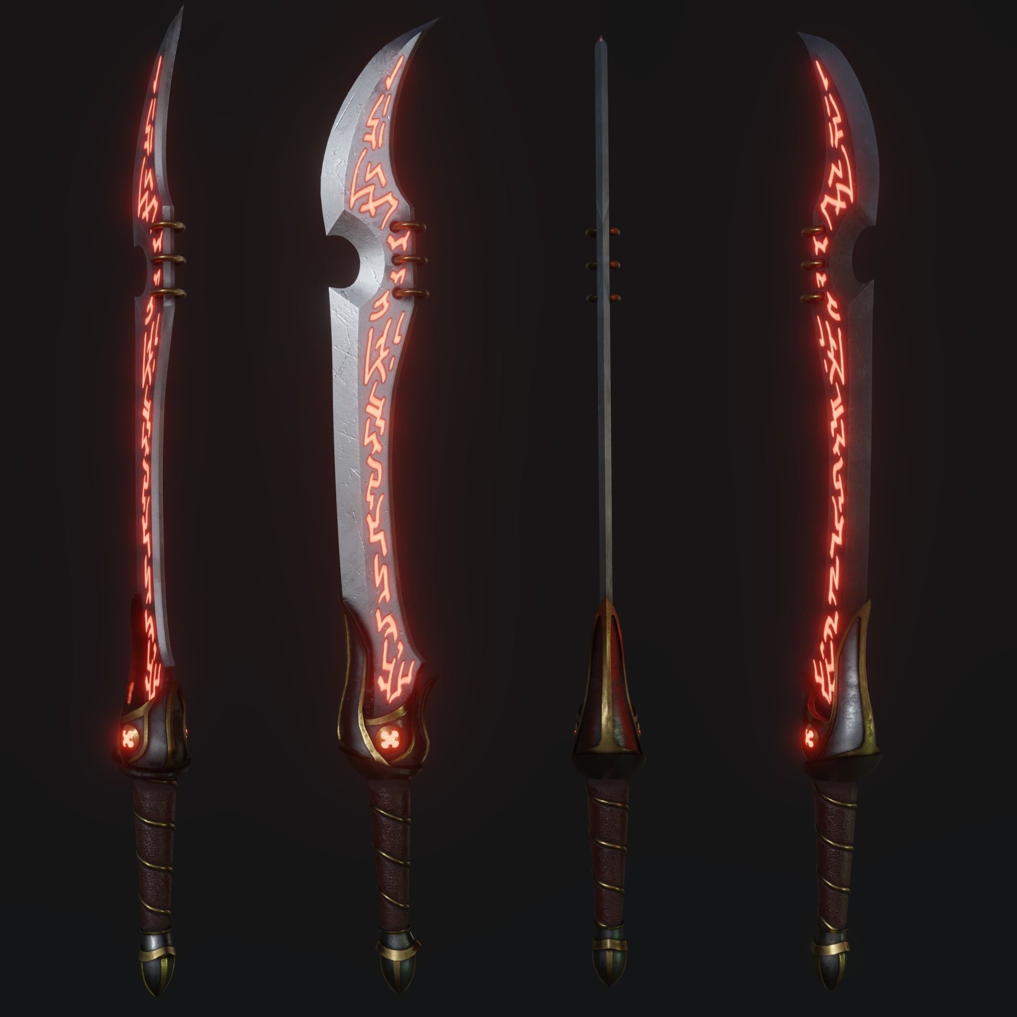 Fantasy Sword - Orks Misery Low-poly 3D model_1