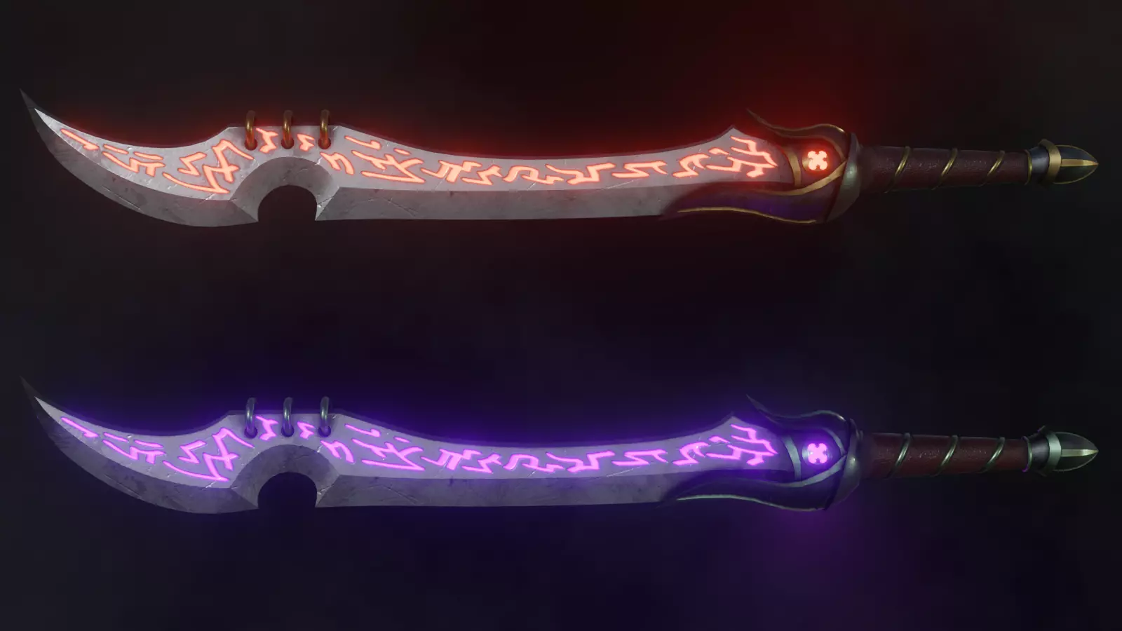 Fantasy Sword - Orks Misery Low-poly 3D model_0