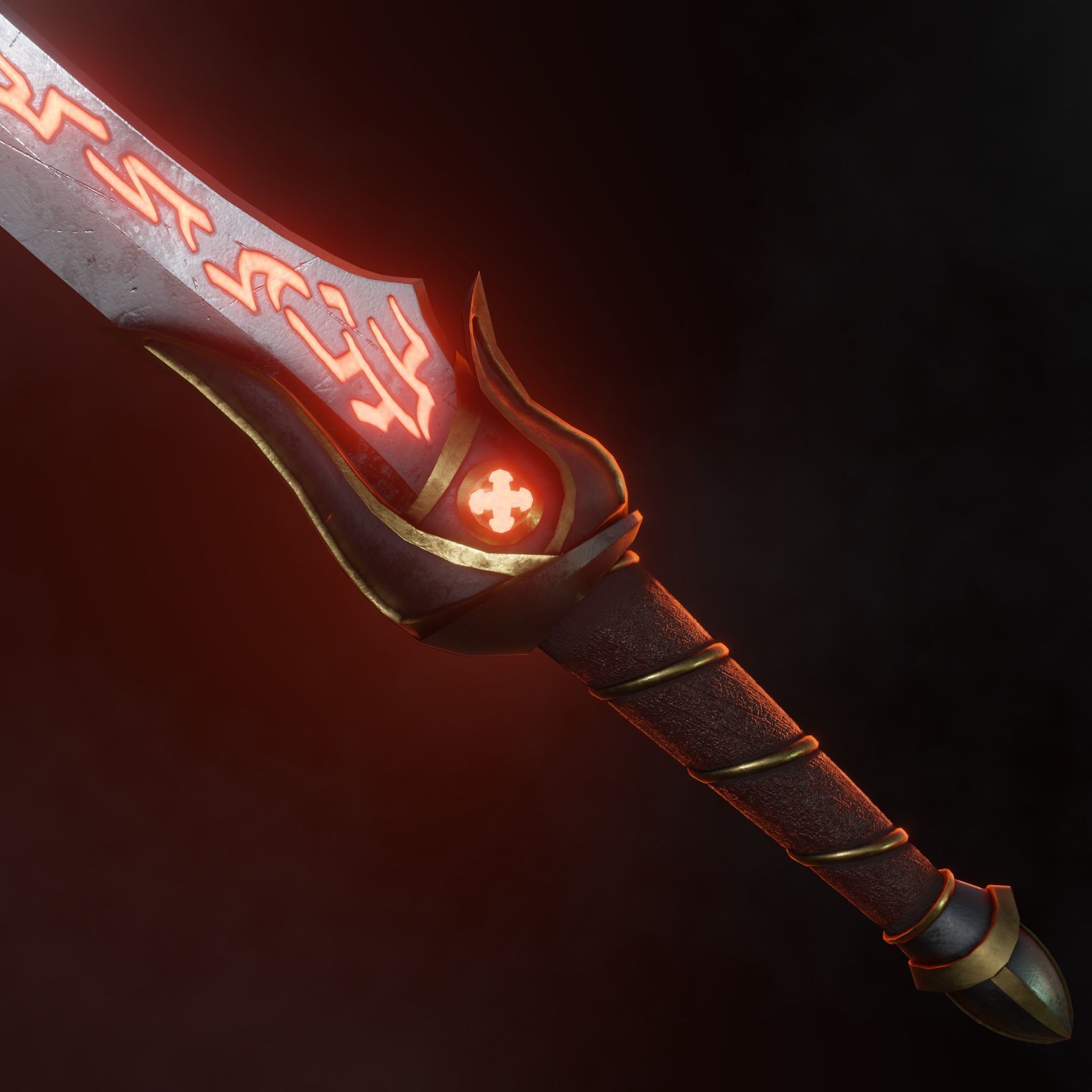 Fantasy Sword - Orks Misery Low-poly 3D model_6