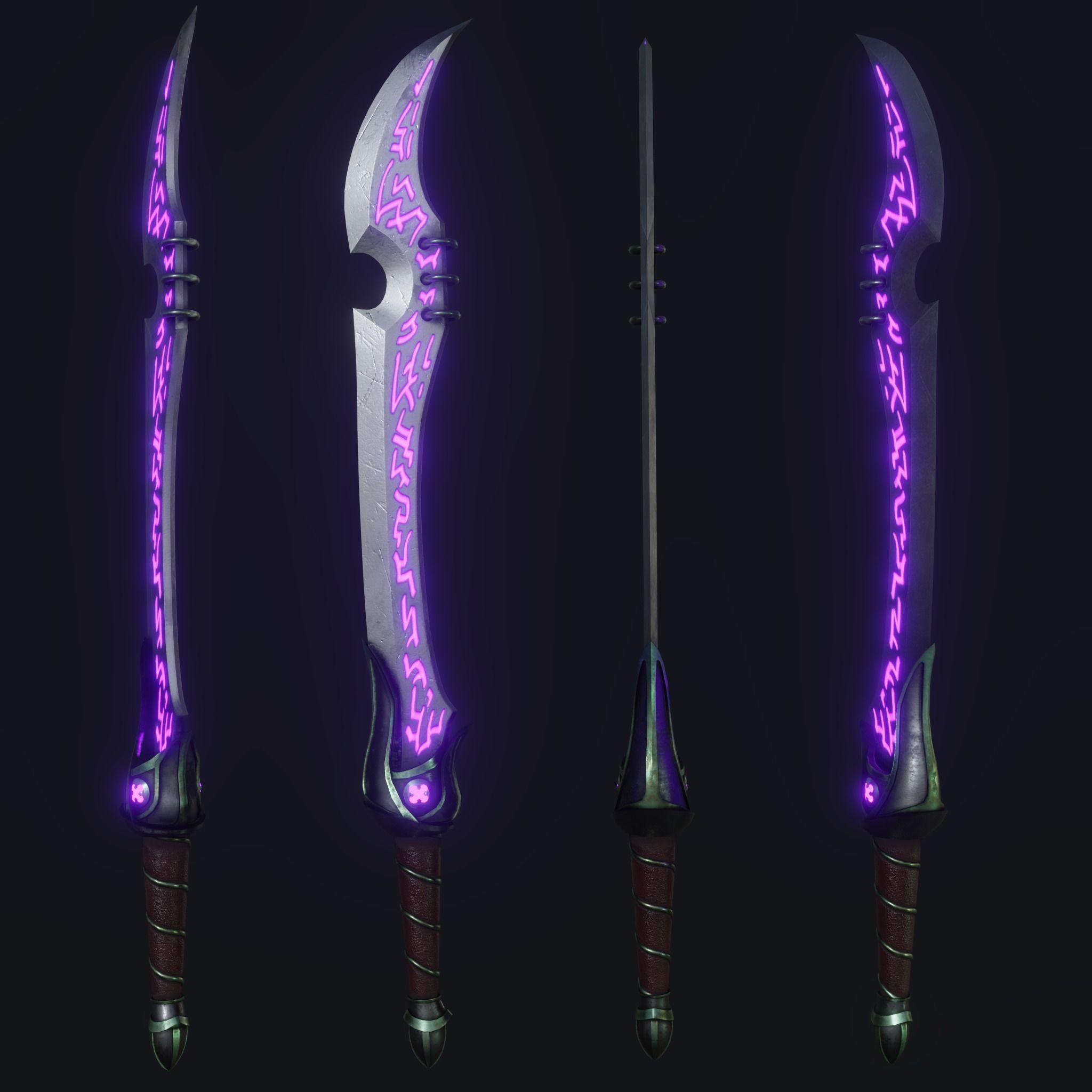 Fantasy Sword - Orks Misery Low-poly 3D model_2