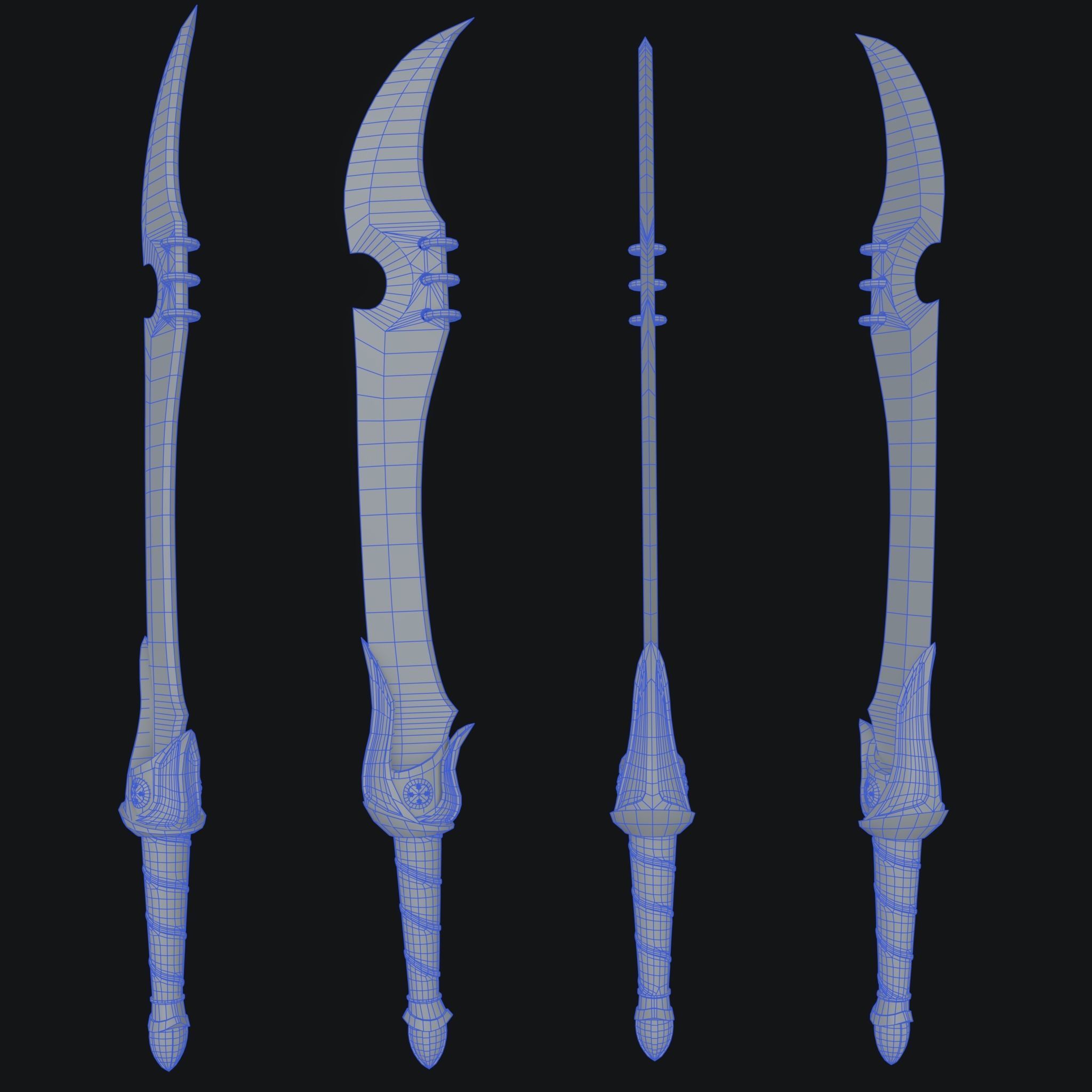 Fantasy Sword - Orks Misery Low-poly 3D model_3