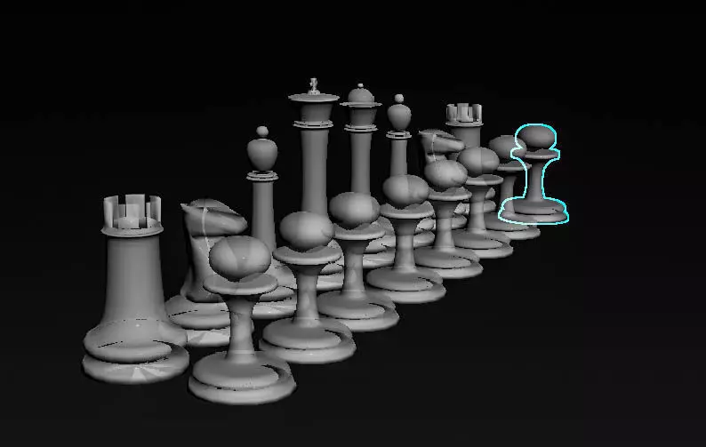 Chess pieces Free 3D model