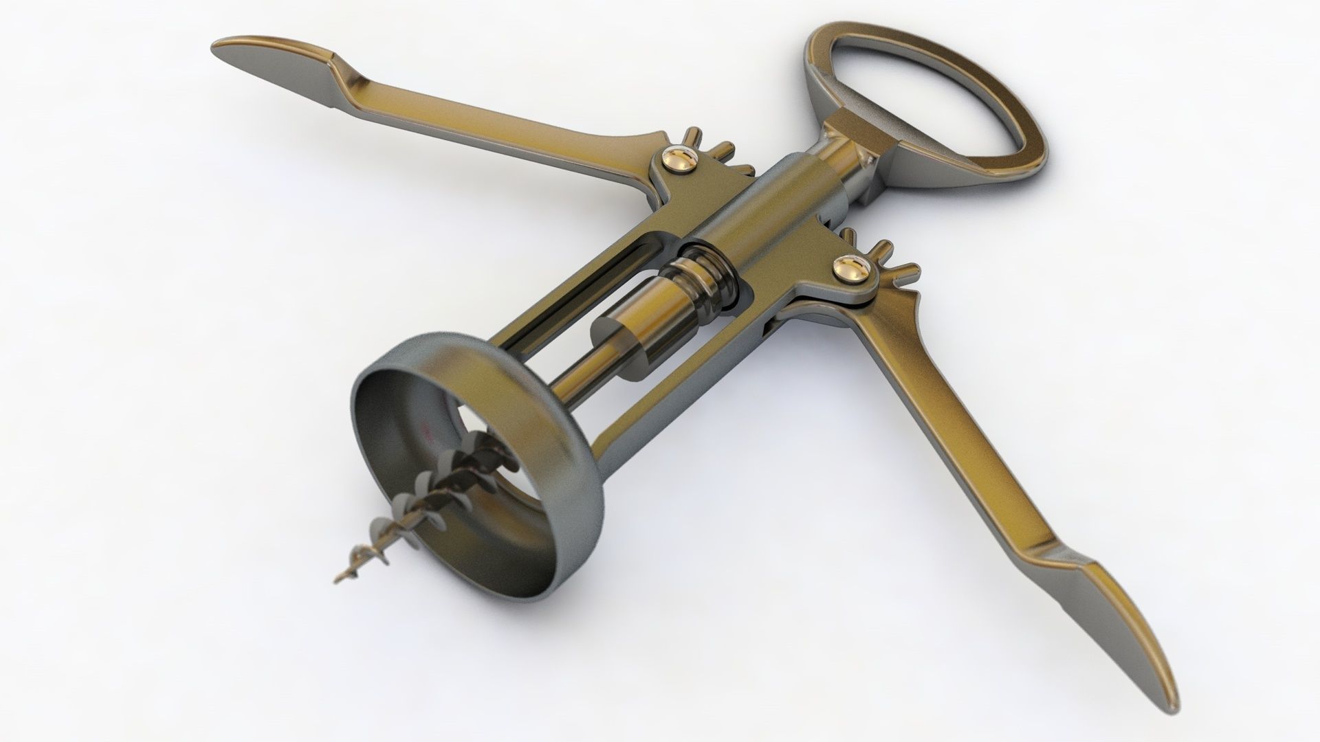 corkscrew wine 3D model_1