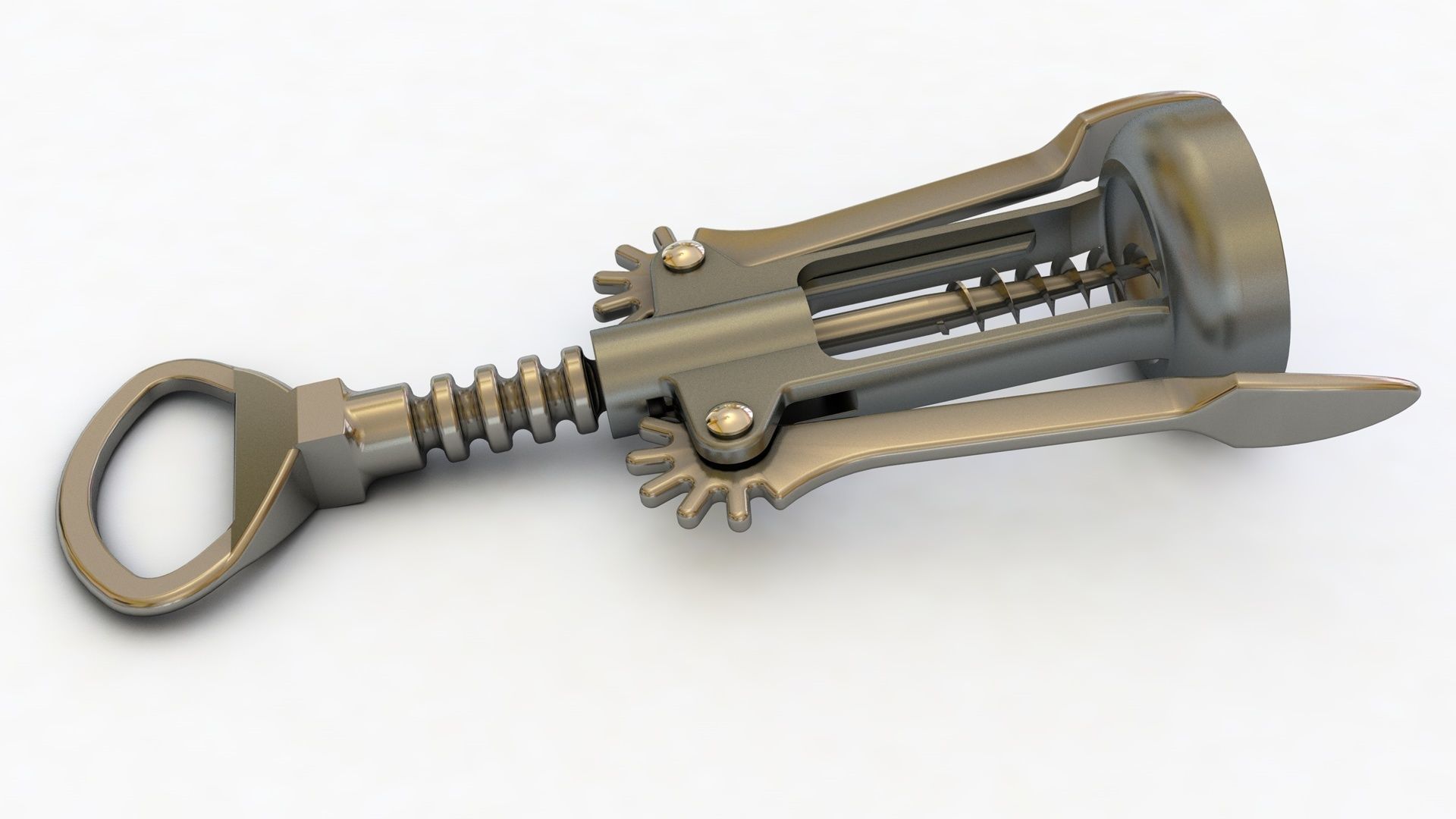 corkscrew wine 3D model_3