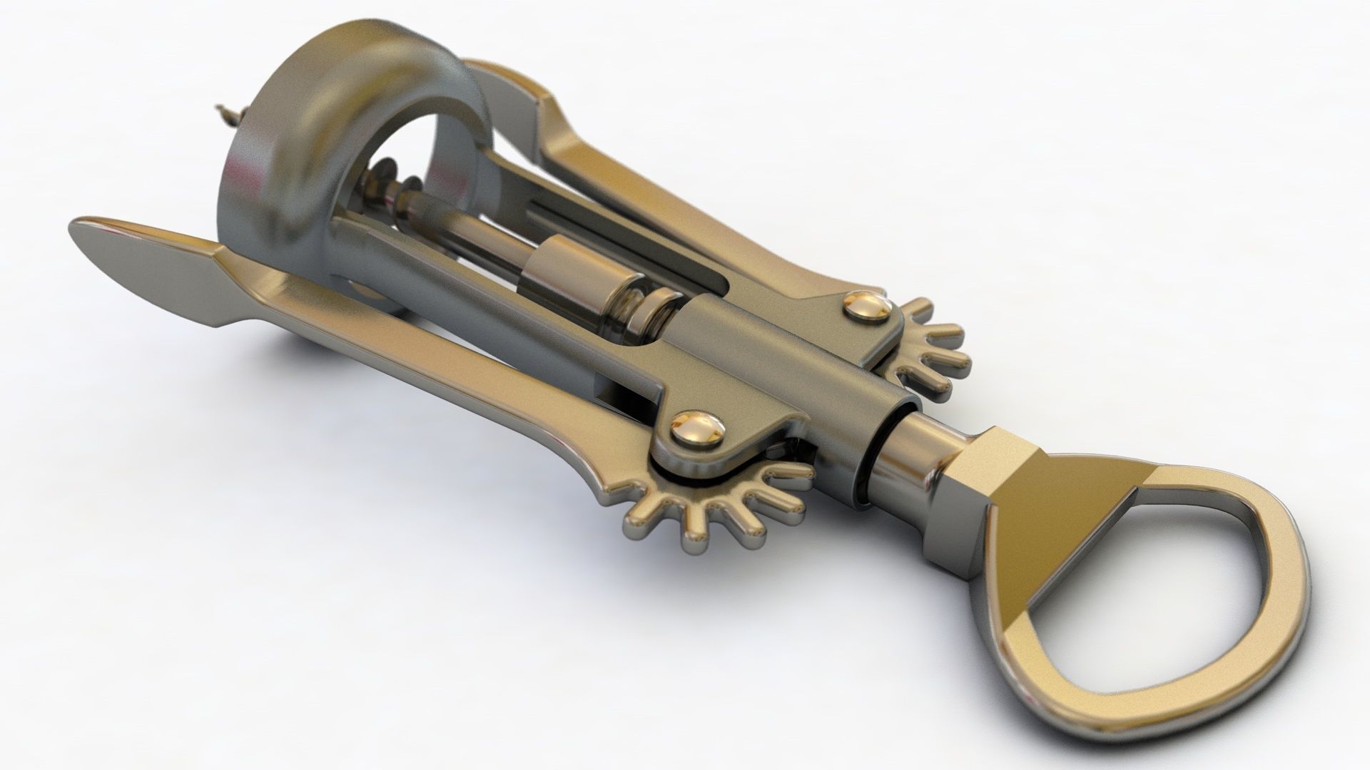 corkscrew wine 3D model_2