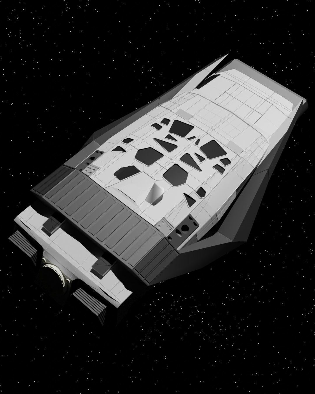 Spaceship Interstellar Ranger Space Ship Low-poly 3D model_17