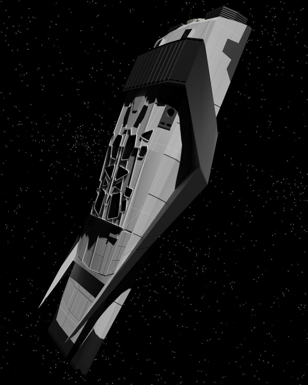 Spaceship Interstellar Ranger Space Ship Low-poly 3D model_2