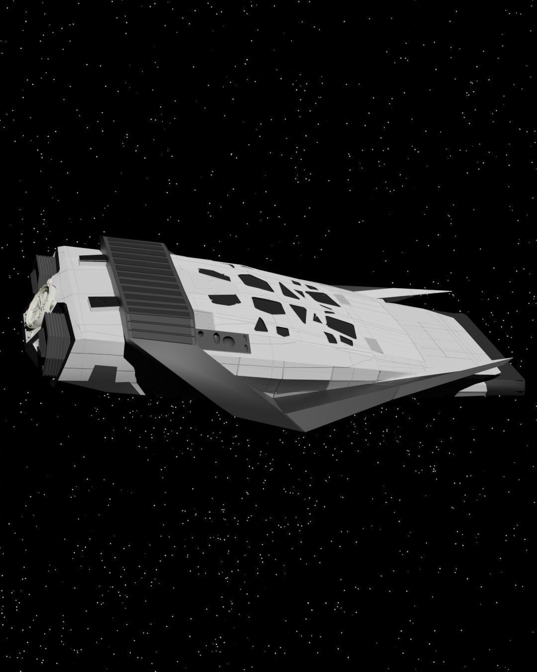 Spaceship Interstellar Ranger Space Ship Low-poly 3D model_1