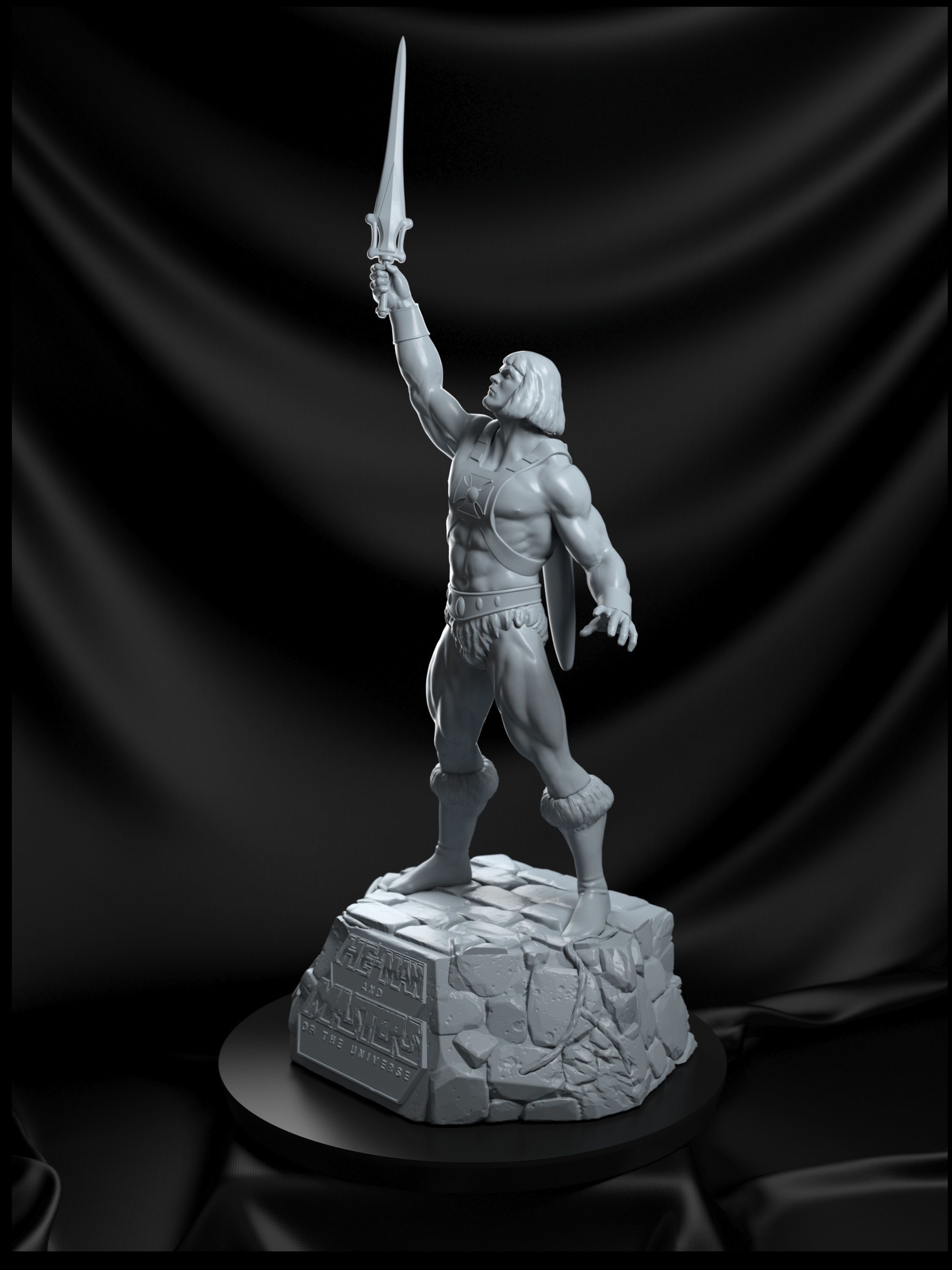 He-man statue 3D print model_7