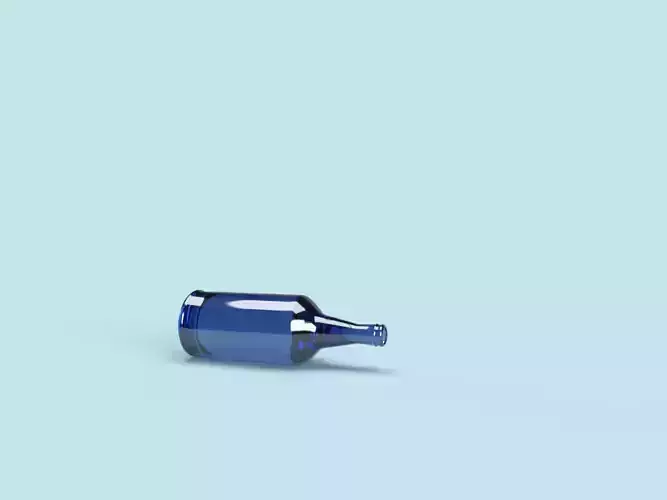 Glass Bottle for Drinks Lowpoly Hollow