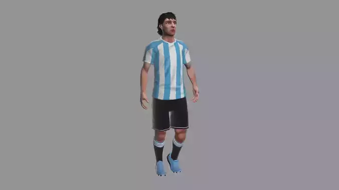 Soccer Player Rigged Low-poly 3D model