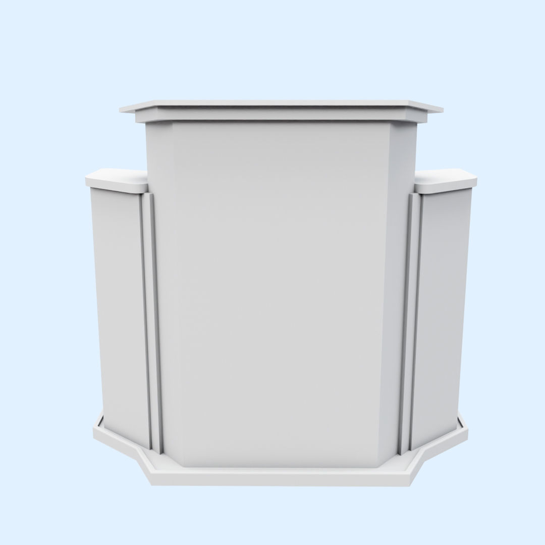 Wood and glass pulpit with support Low-poly 3D model_9