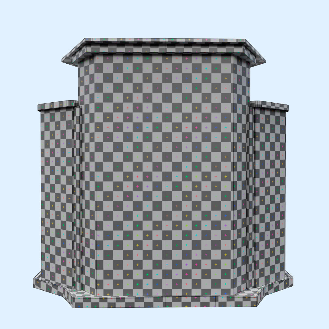 Wood and glass pulpit with support Low-poly 3D model_31