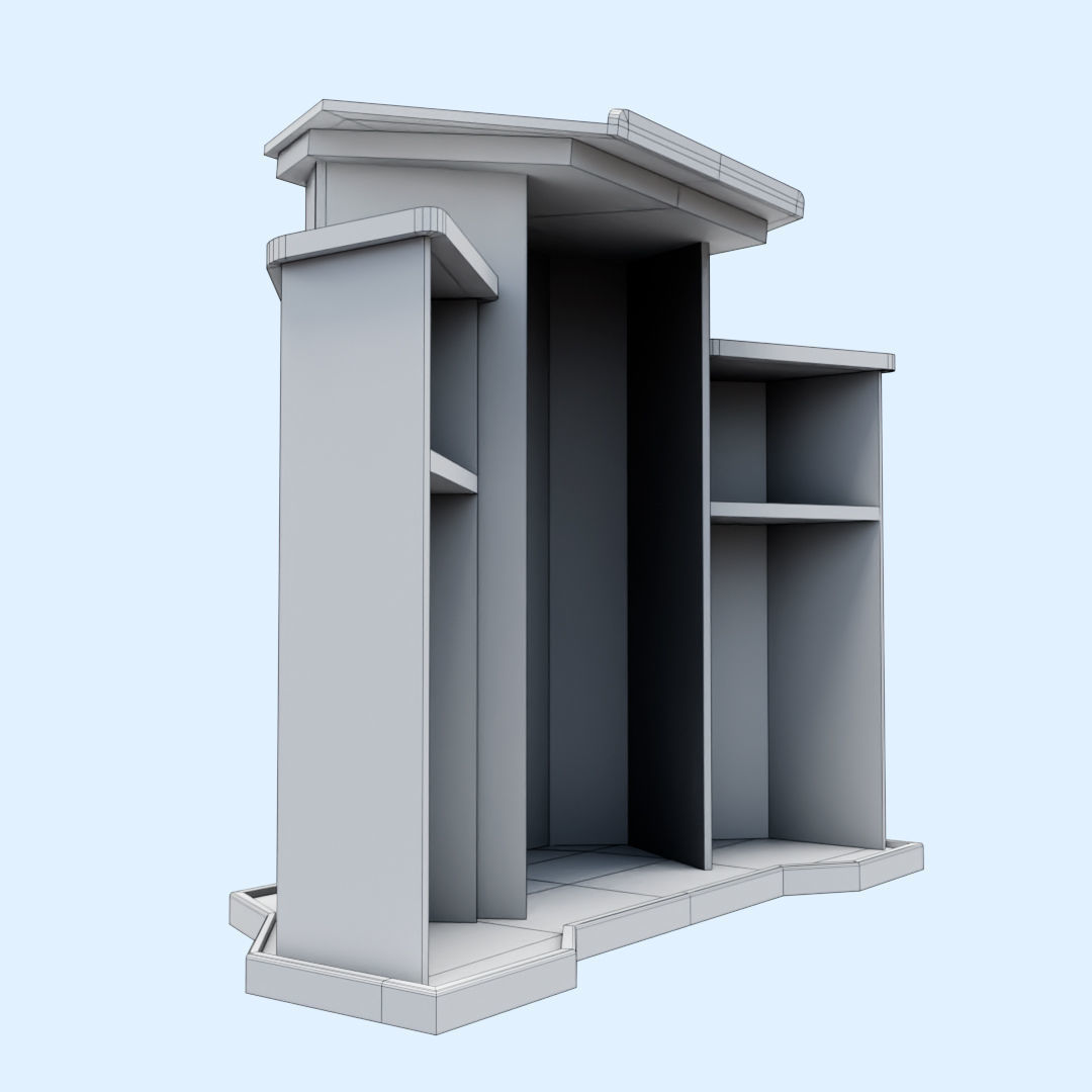 Wood and glass pulpit with support Low-poly 3D model_23
