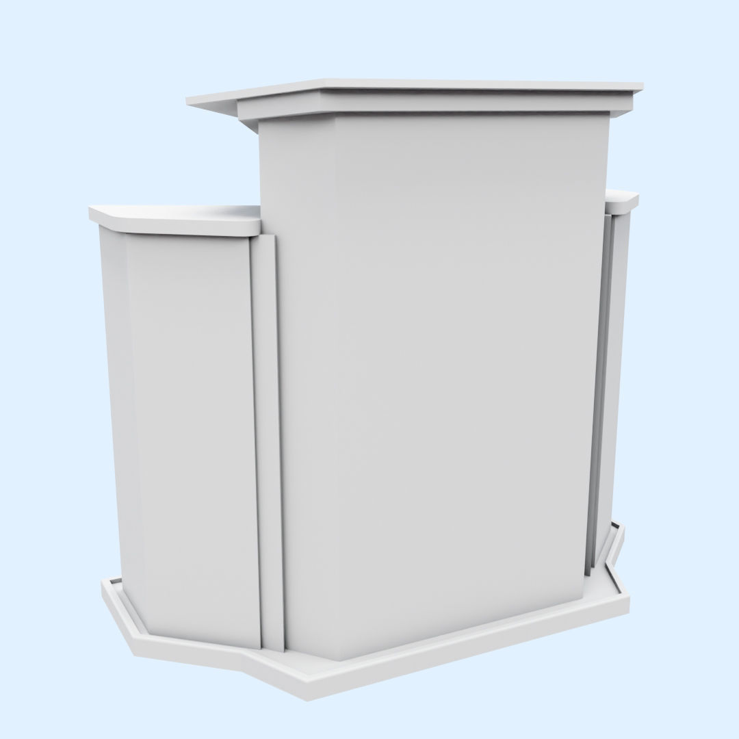 Wood and glass pulpit with support Low-poly 3D model_10
