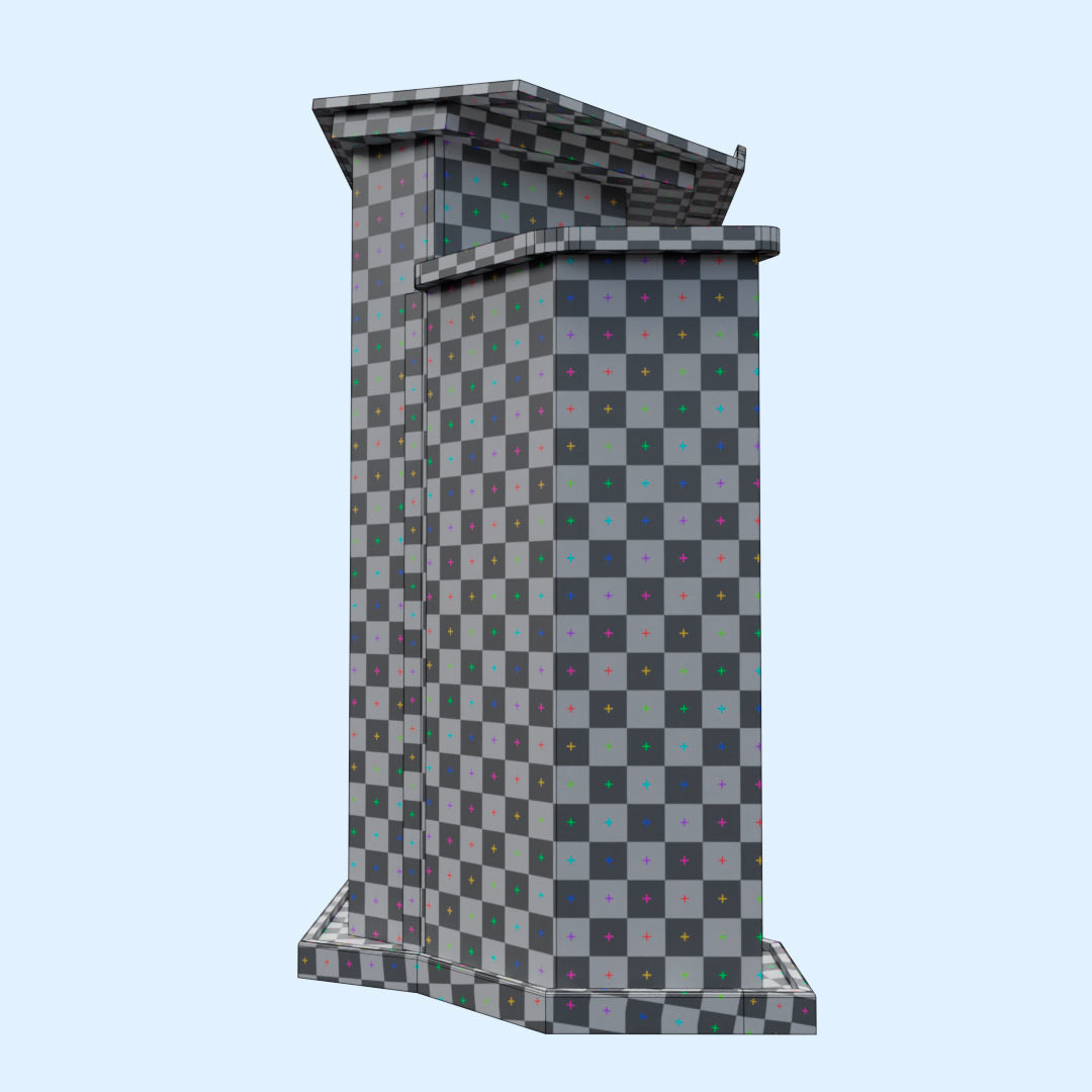 Wood and glass pulpit with support Low-poly 3D model_29