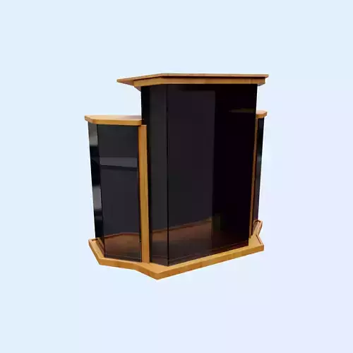 Wood and glass pulpit with support Low-poly 3D model