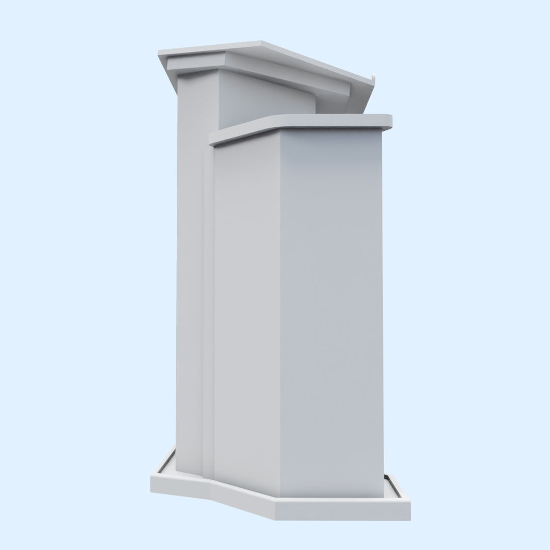Wood and glass pulpit with support Low-poly 3D model_12