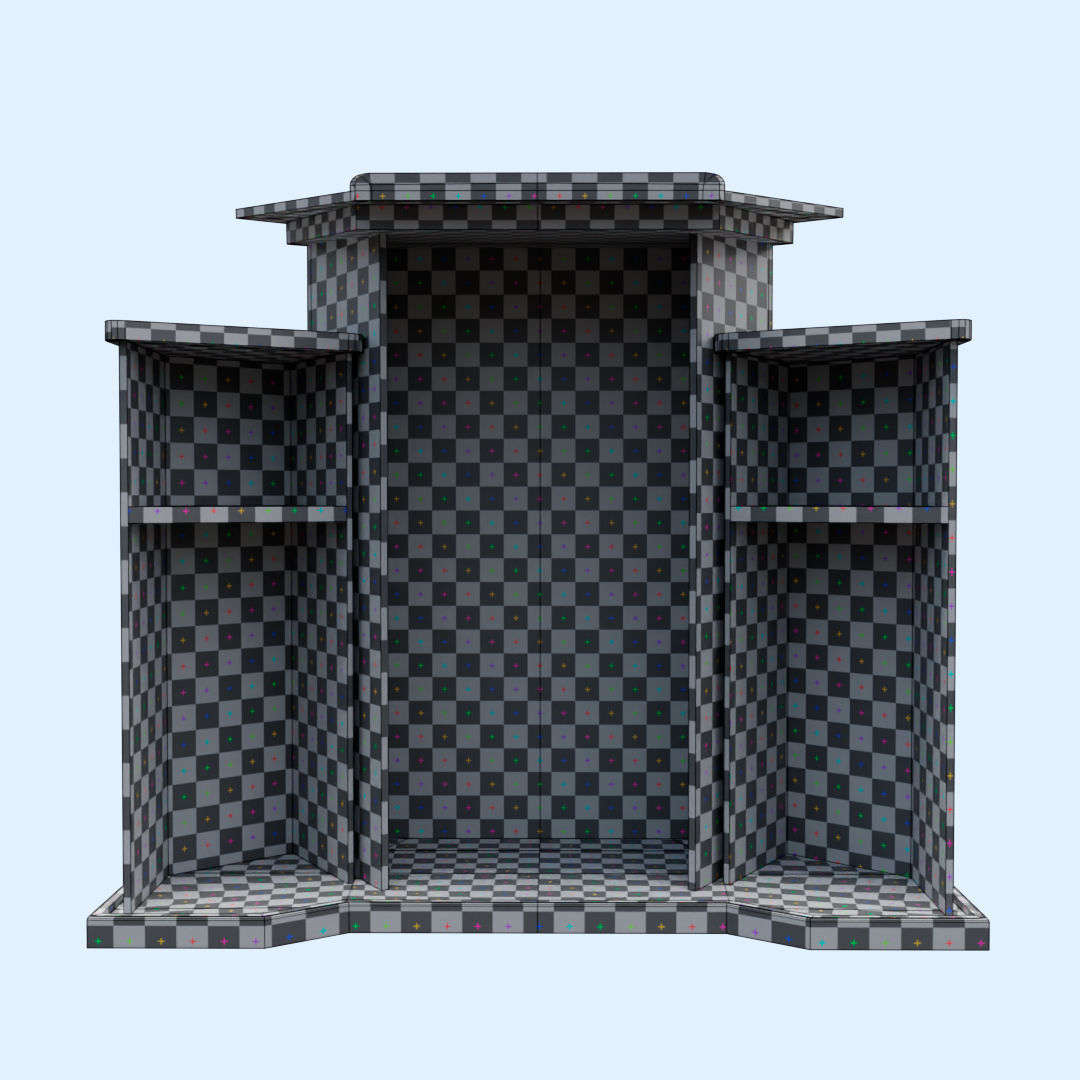 Wood and glass pulpit with support Low-poly 3D model_30