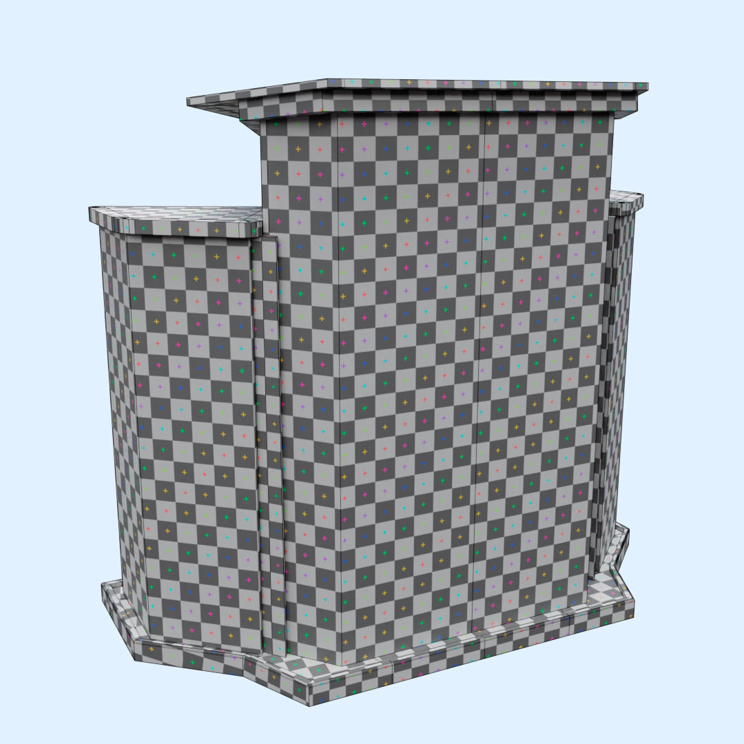 Wood and glass pulpit with support Low-poly 3D model_32