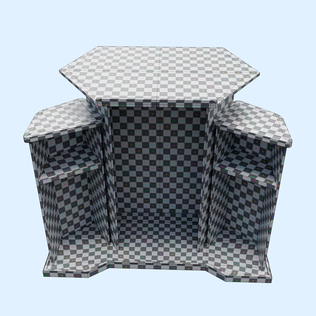 Wood and glass pulpit with support Low-poly 3D model_27