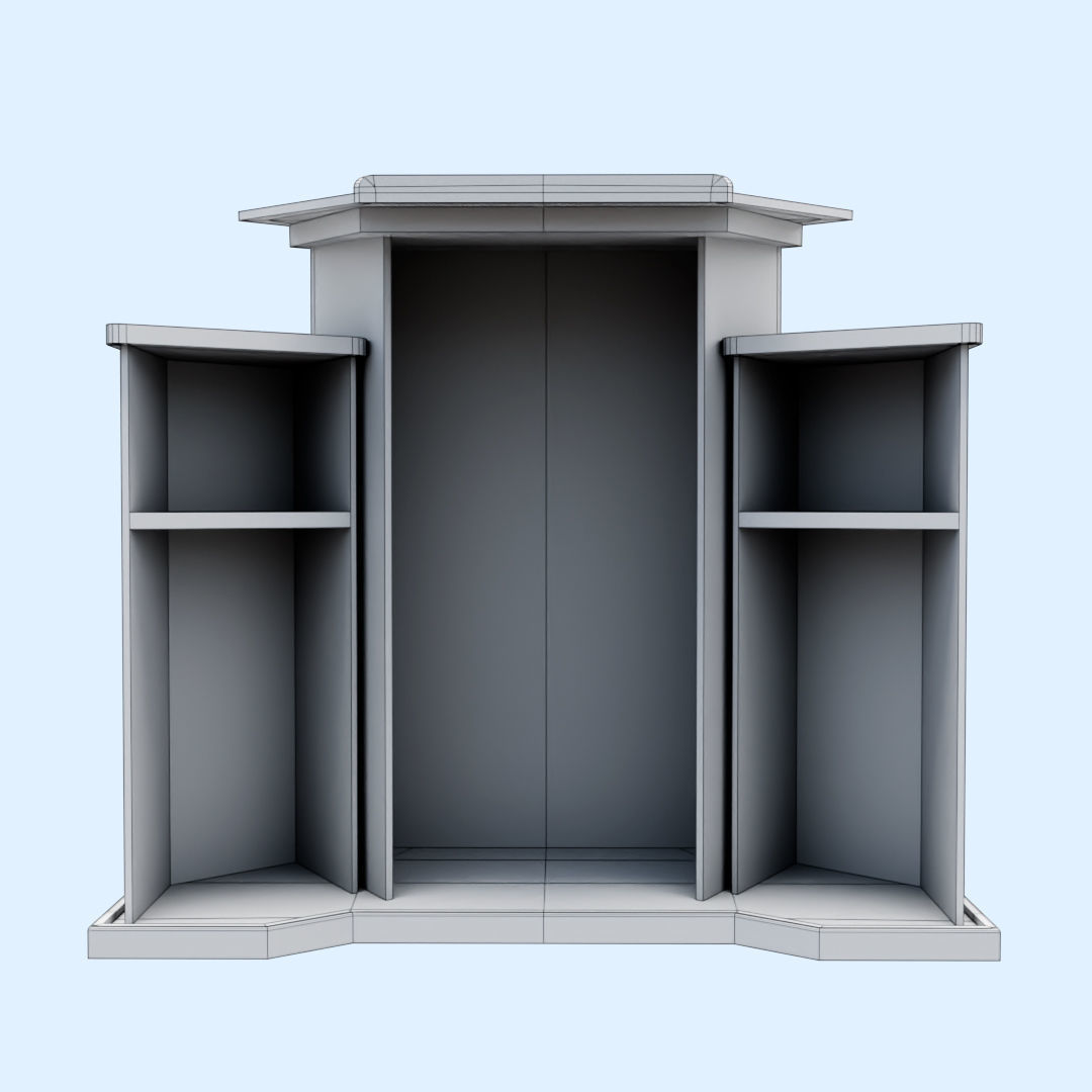 Wood and glass pulpit with support Low-poly 3D model_24