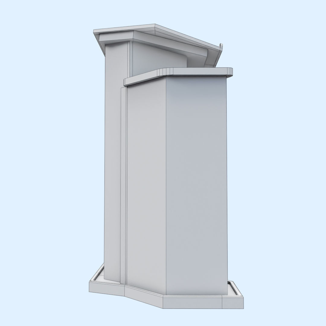 Wood and glass pulpit with support Low-poly 3D model_22