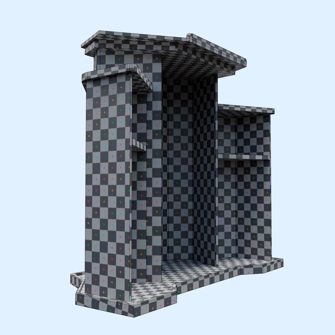 Wood and glass pulpit with support Low-poly 3D model_28