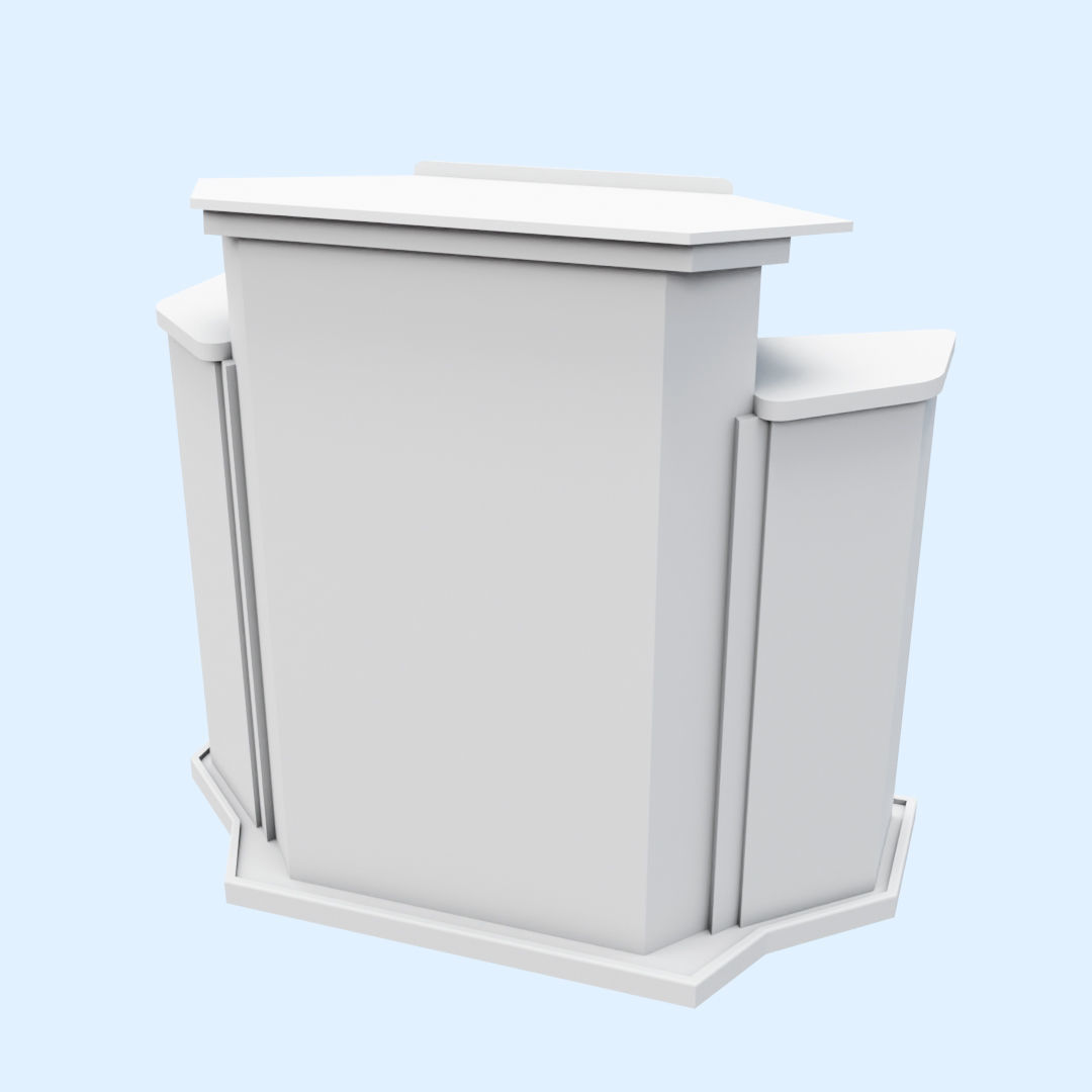 Wood and glass pulpit with support Low-poly 3D model_16