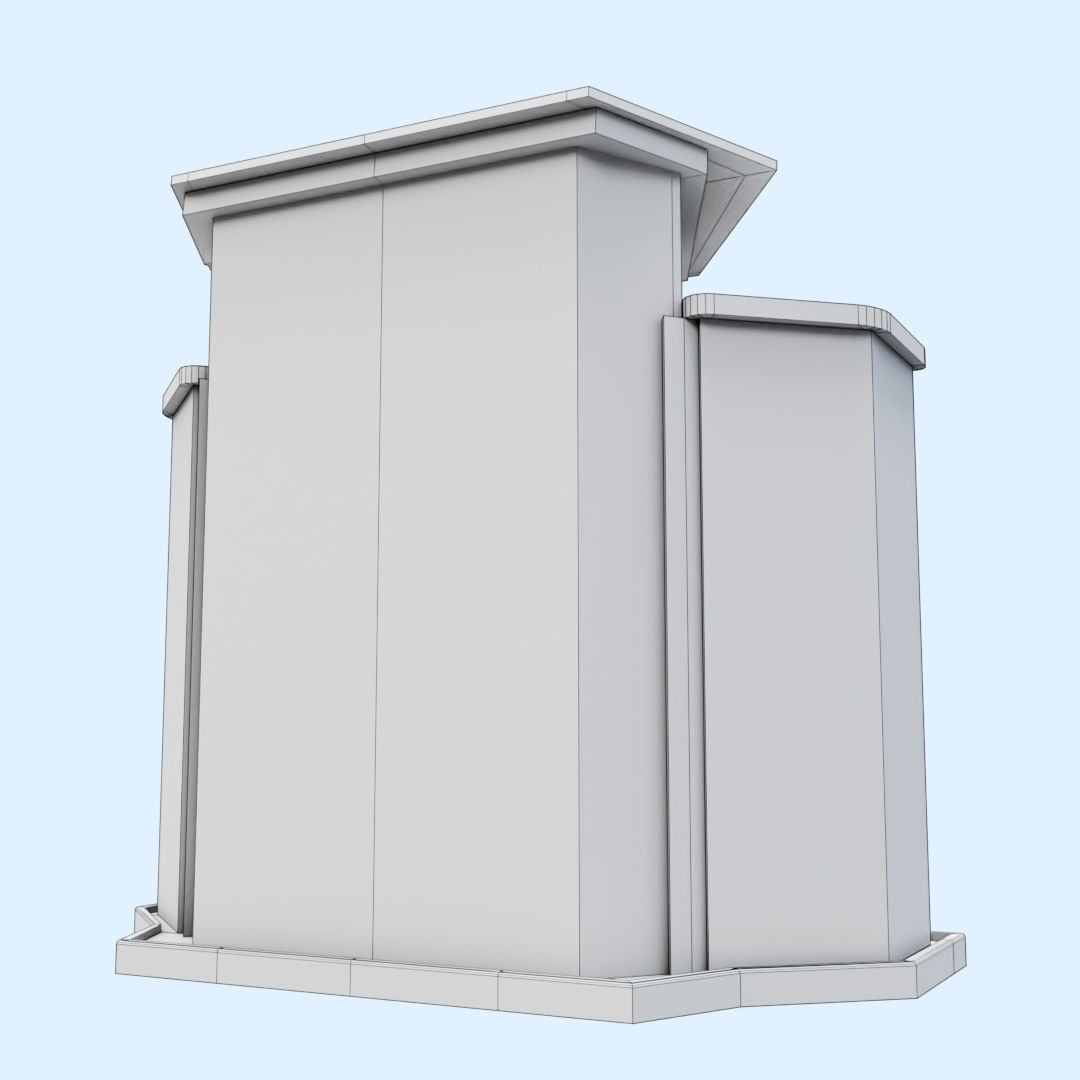 Wood and glass pulpit with support Low-poly 3D model_21