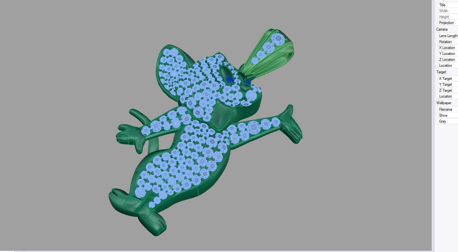 mouse pendant  3D print model_4