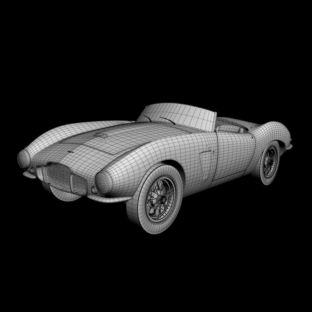 Aston Martin DB2 4 Bertone Spider 3D model_13