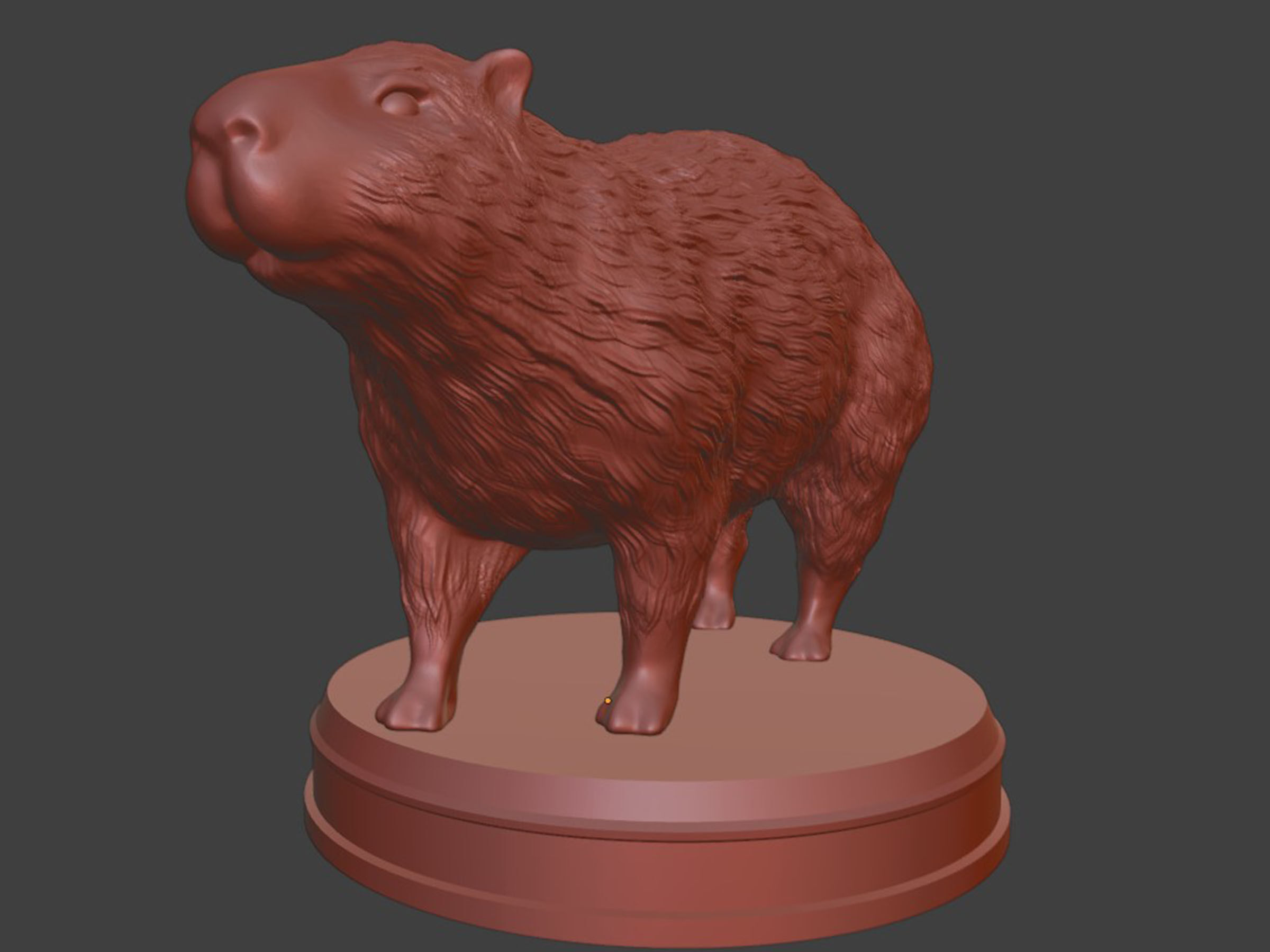 Realistic Furry Capybara 3D print model_9