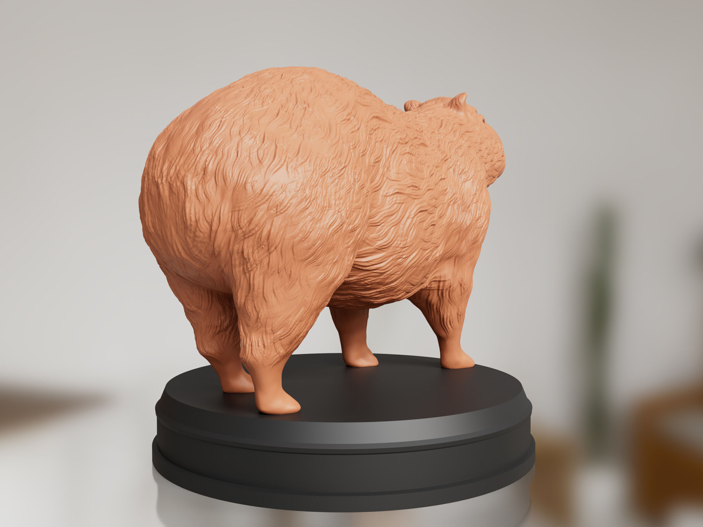 Realistic Furry Capybara 3D print model_3