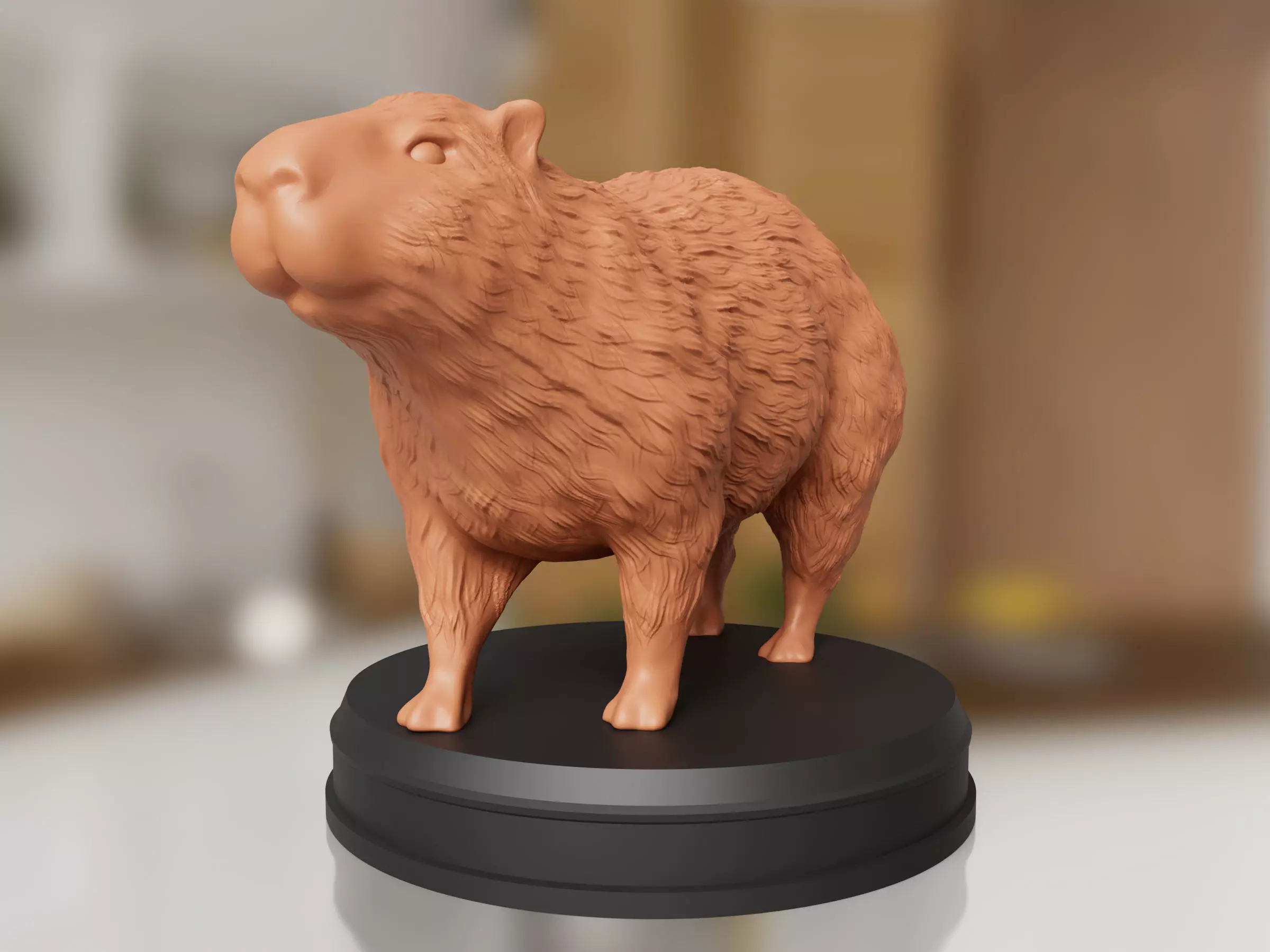 Realistic Furry Capybara 3D print model_0