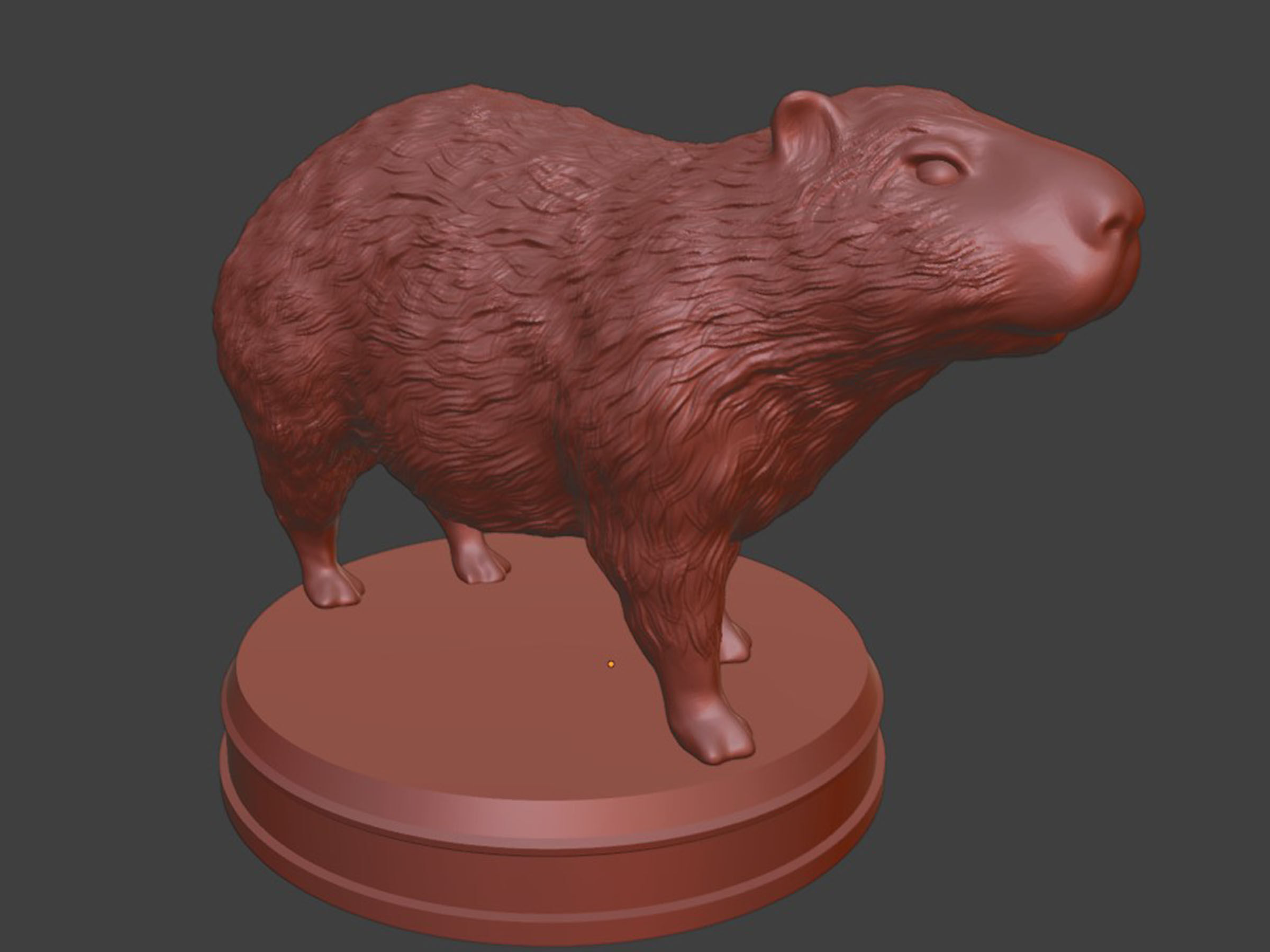 Realistic Furry Capybara 3D print model_6