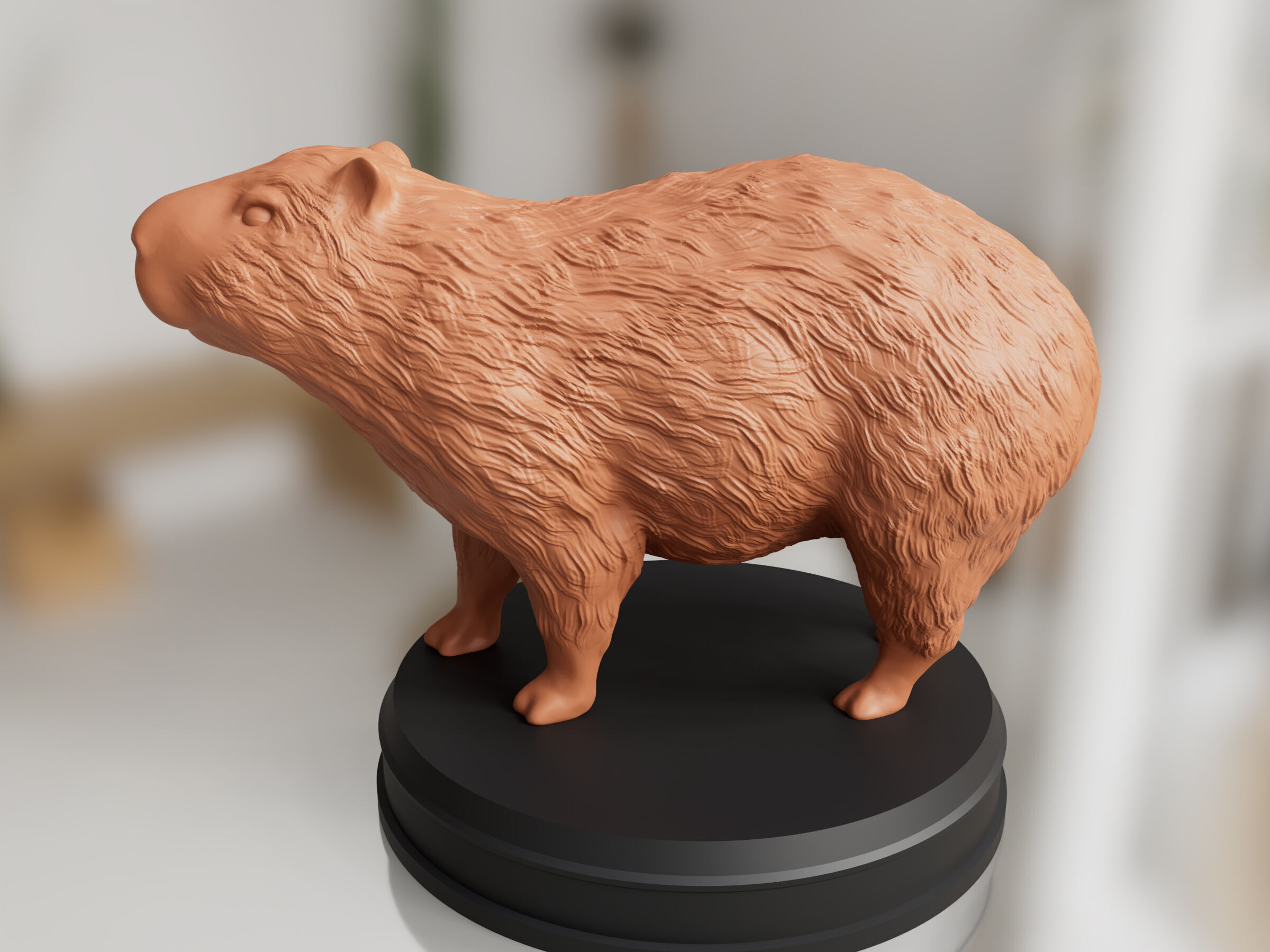 Realistic Furry Capybara 3D print model_5