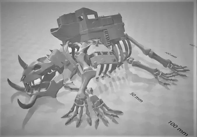 Gargantuan Orc Beast Skeleton - terrain piece 3D print model
