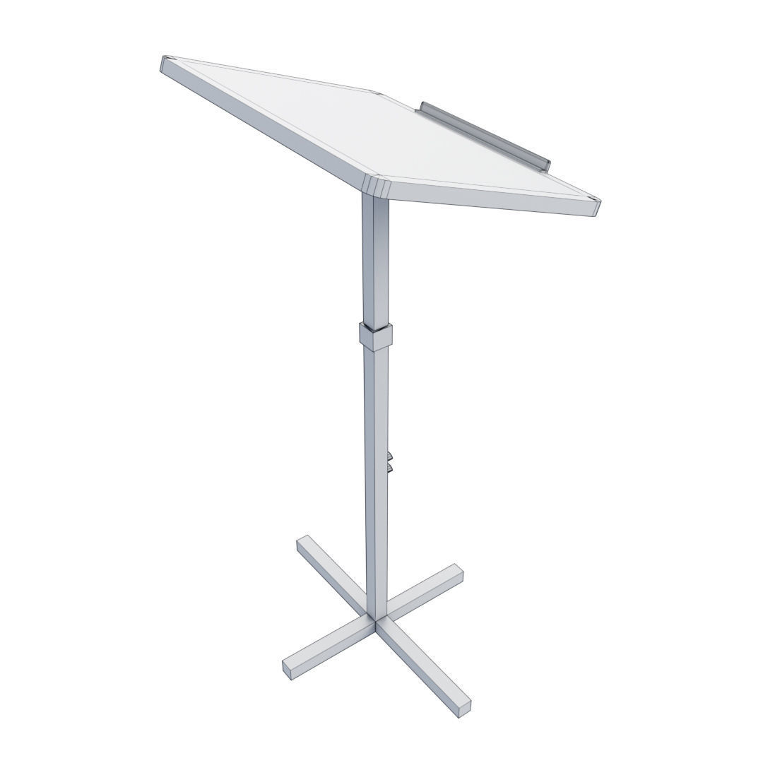 Pulpit - Podium Teacher Low-poly 3D model_19
