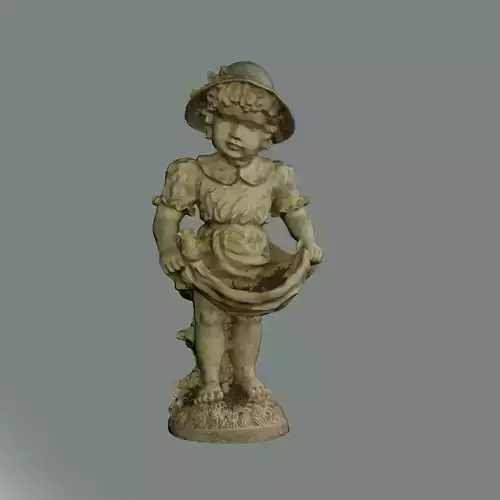 Stone Garden Girl Statue and Planter made with Photogammetry