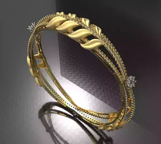 045 - Leaf Designed Bangle For Girls