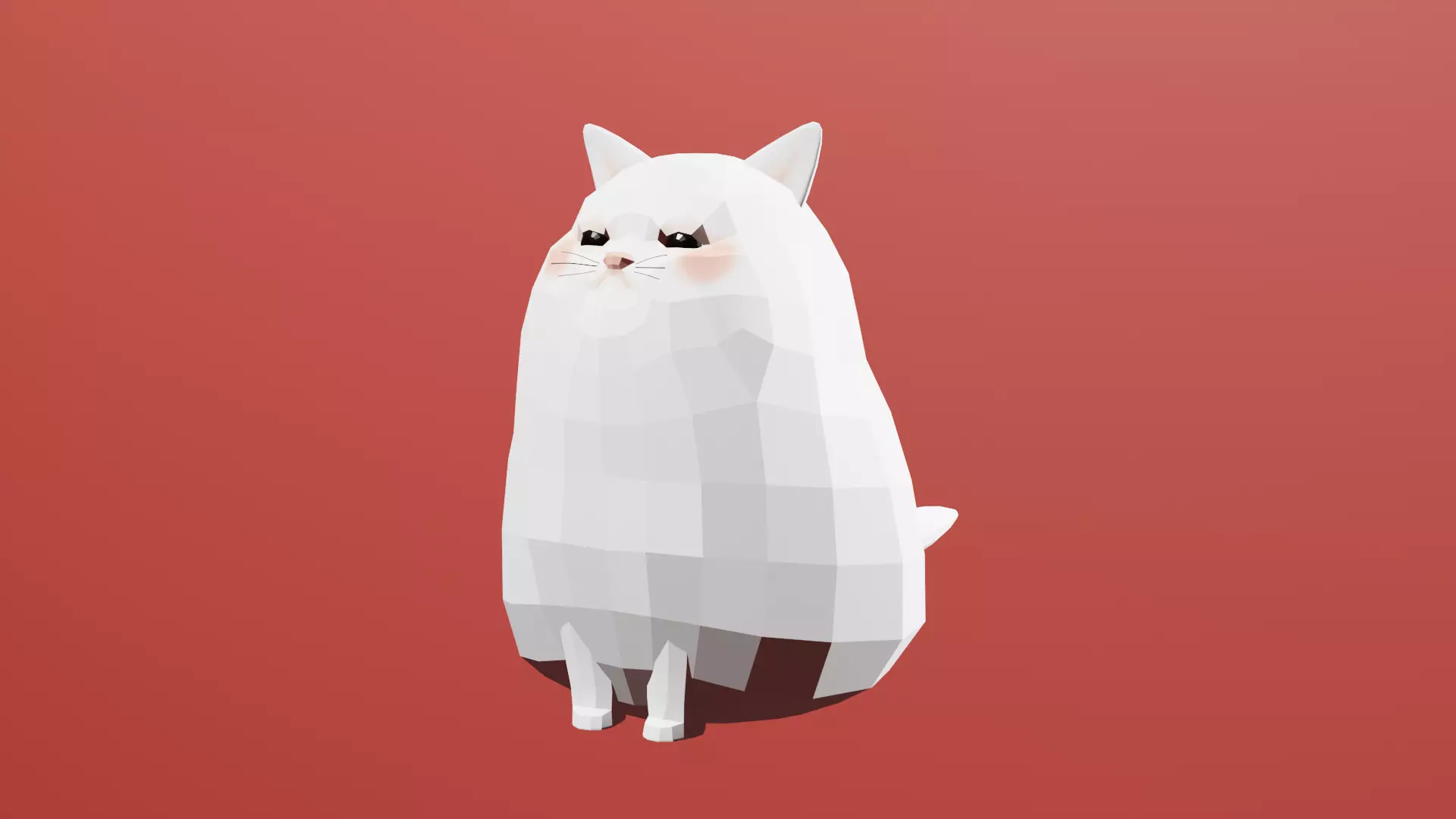 Two Legs Cat Low-poly 3D model