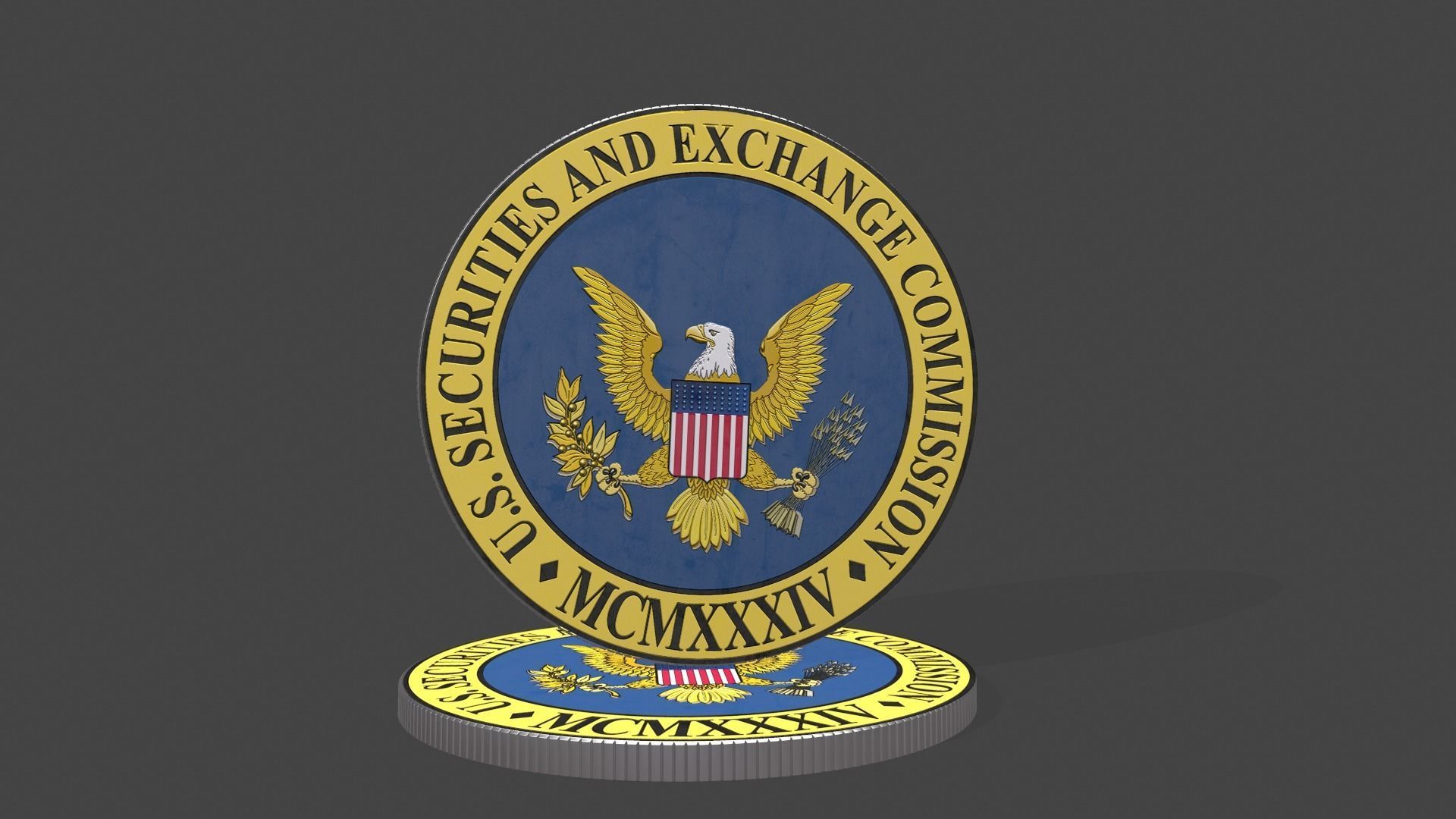 Coin SEC US Securities and exchange commission  3D model_10