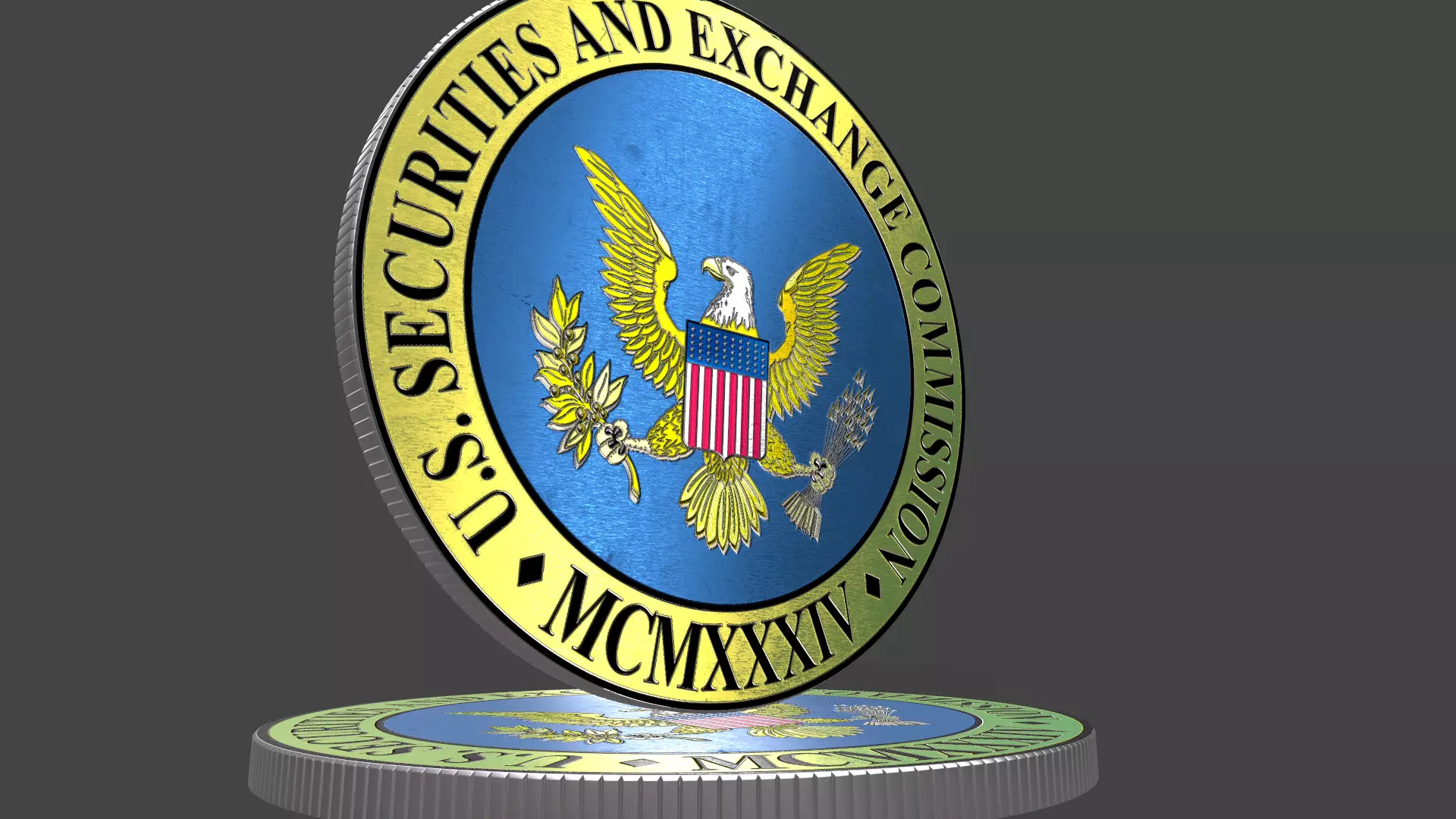 Coin SEC US Securities and exchange commission  3D model_0