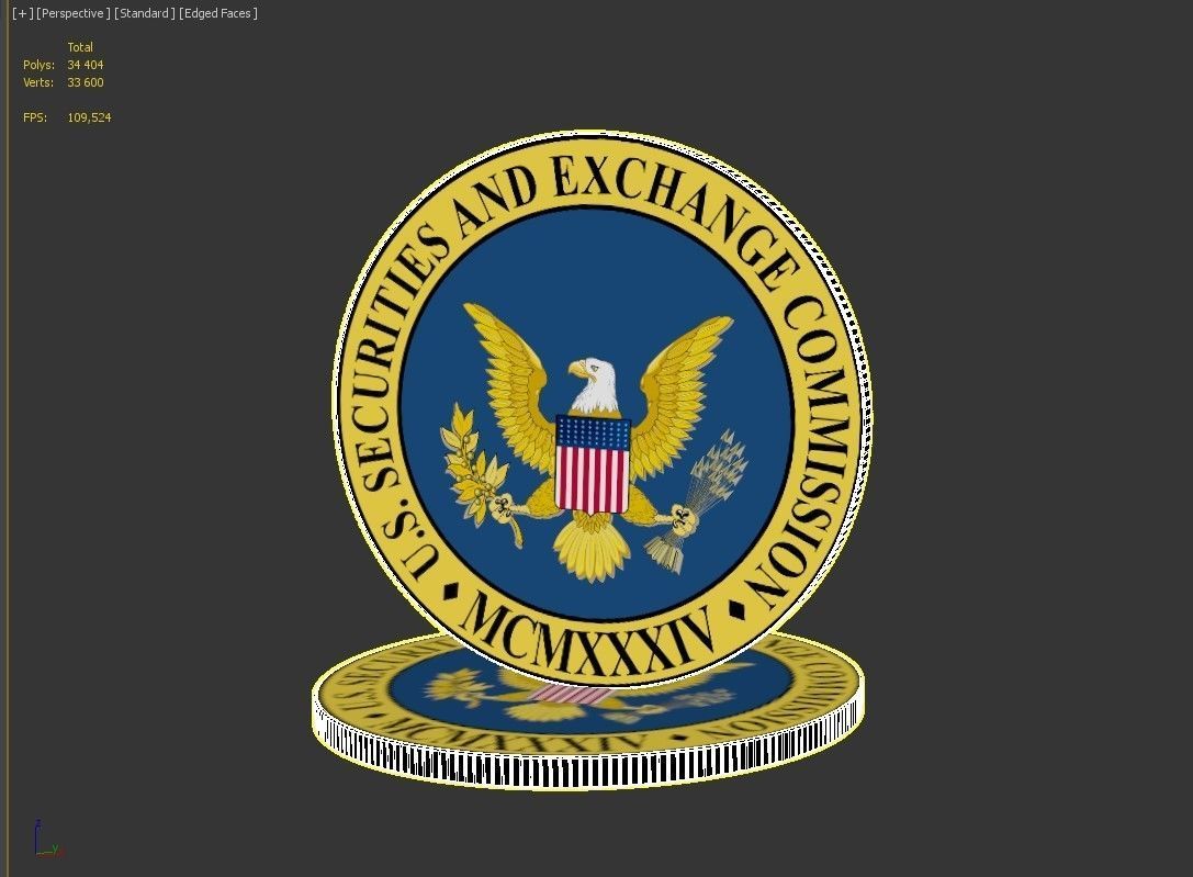 Coin SEC US Securities and exchange commission  3D model_13