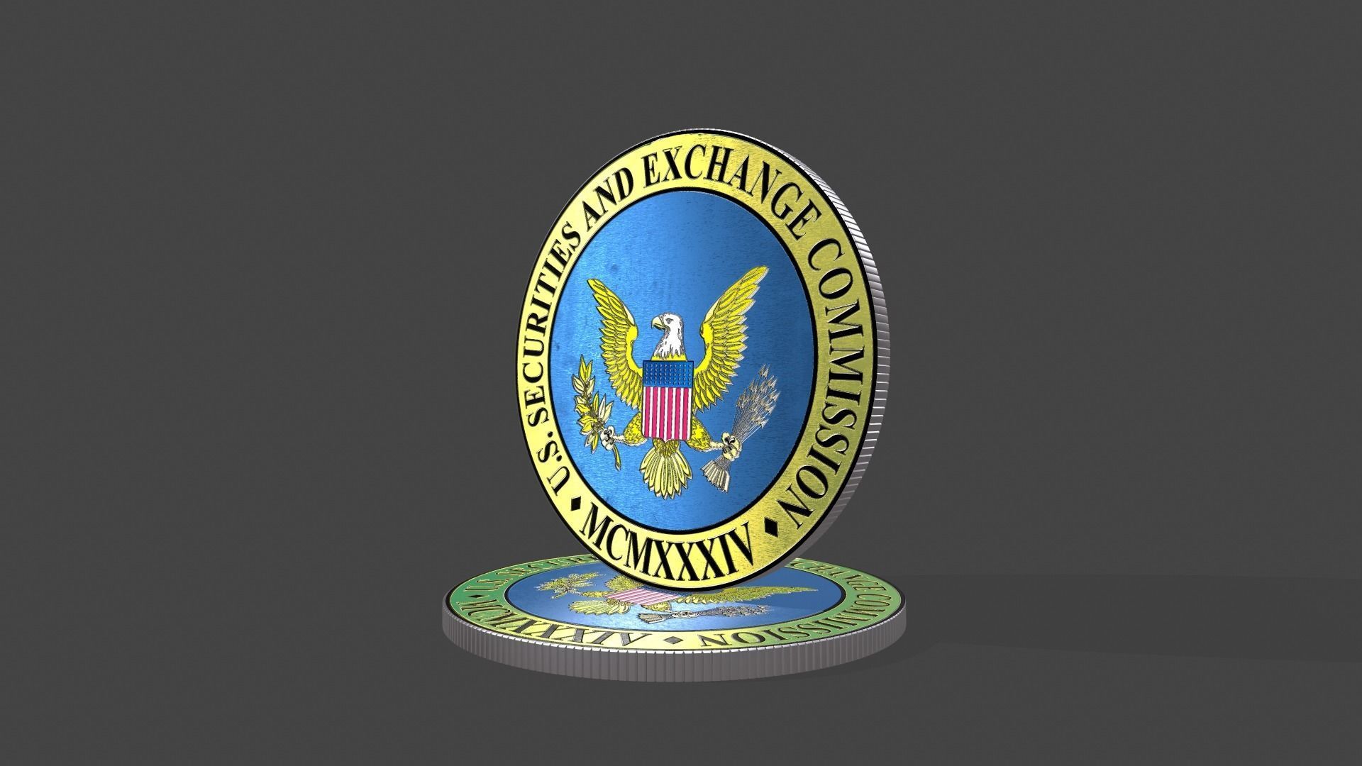 Coin SEC US Securities and exchange commission  3D model_3