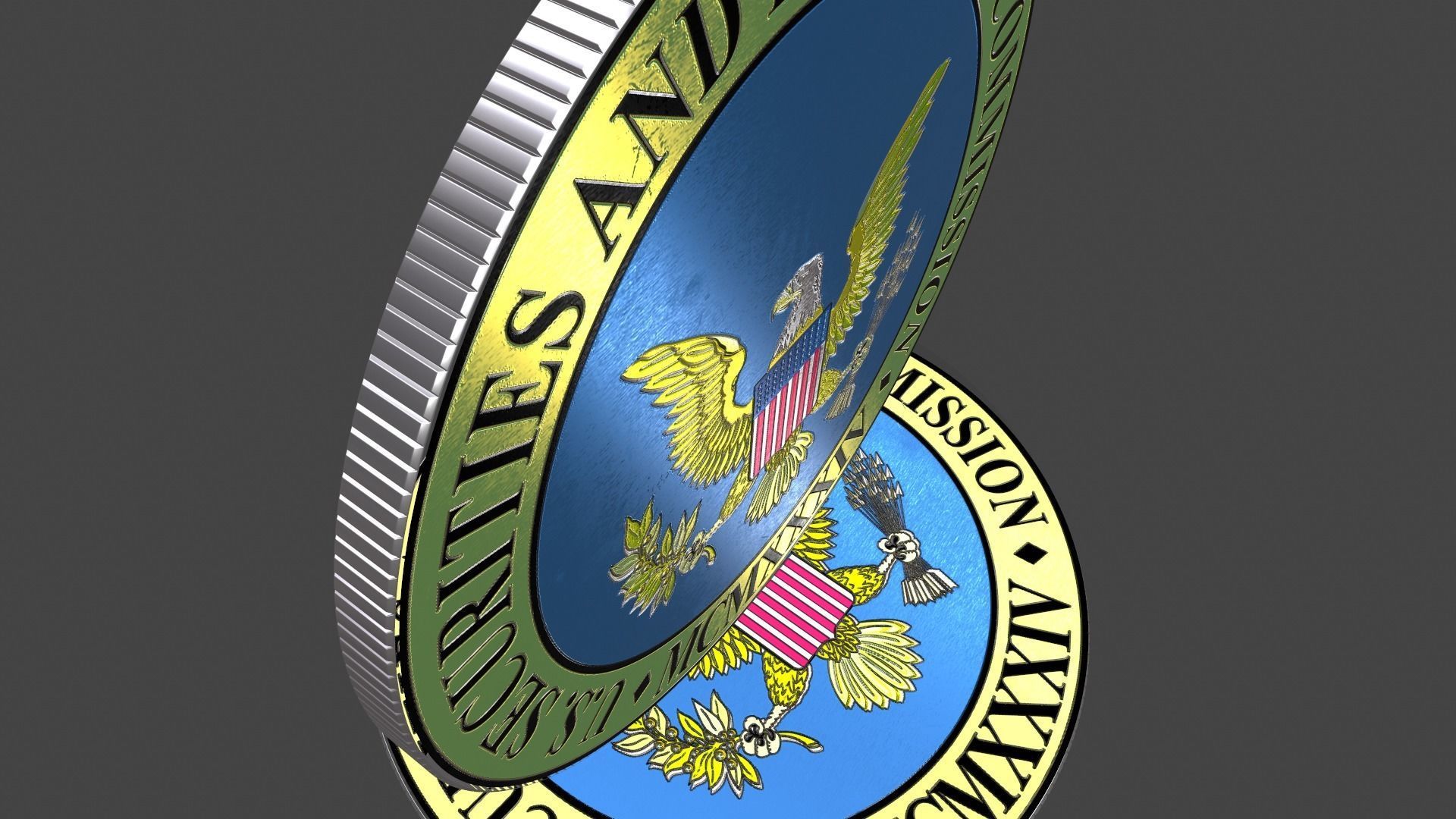 Coin SEC US Securities and exchange commission  3D model_4