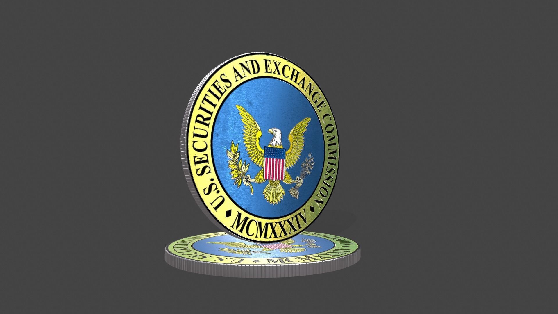 Coin SEC US Securities and exchange commission  3D model_5