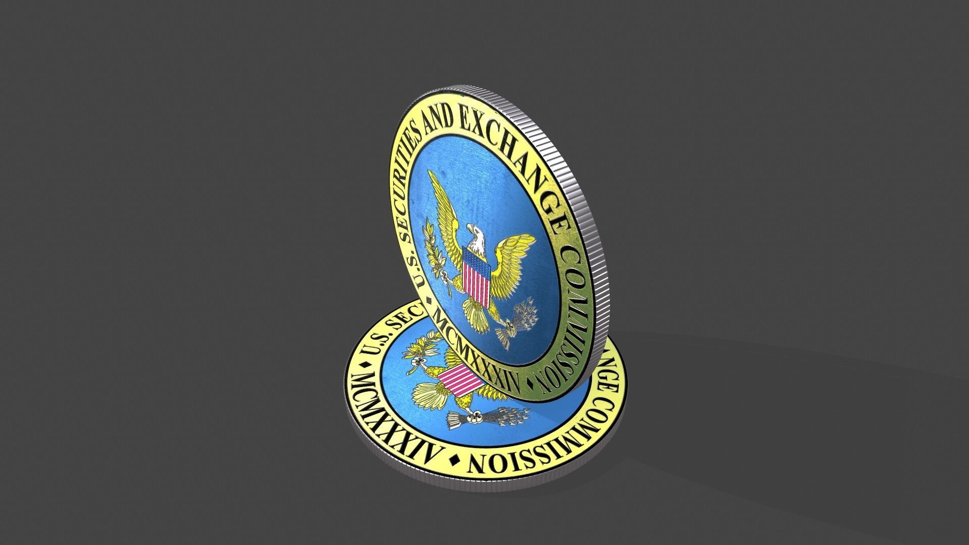 Coin SEC US Securities and exchange commission  3D model_11